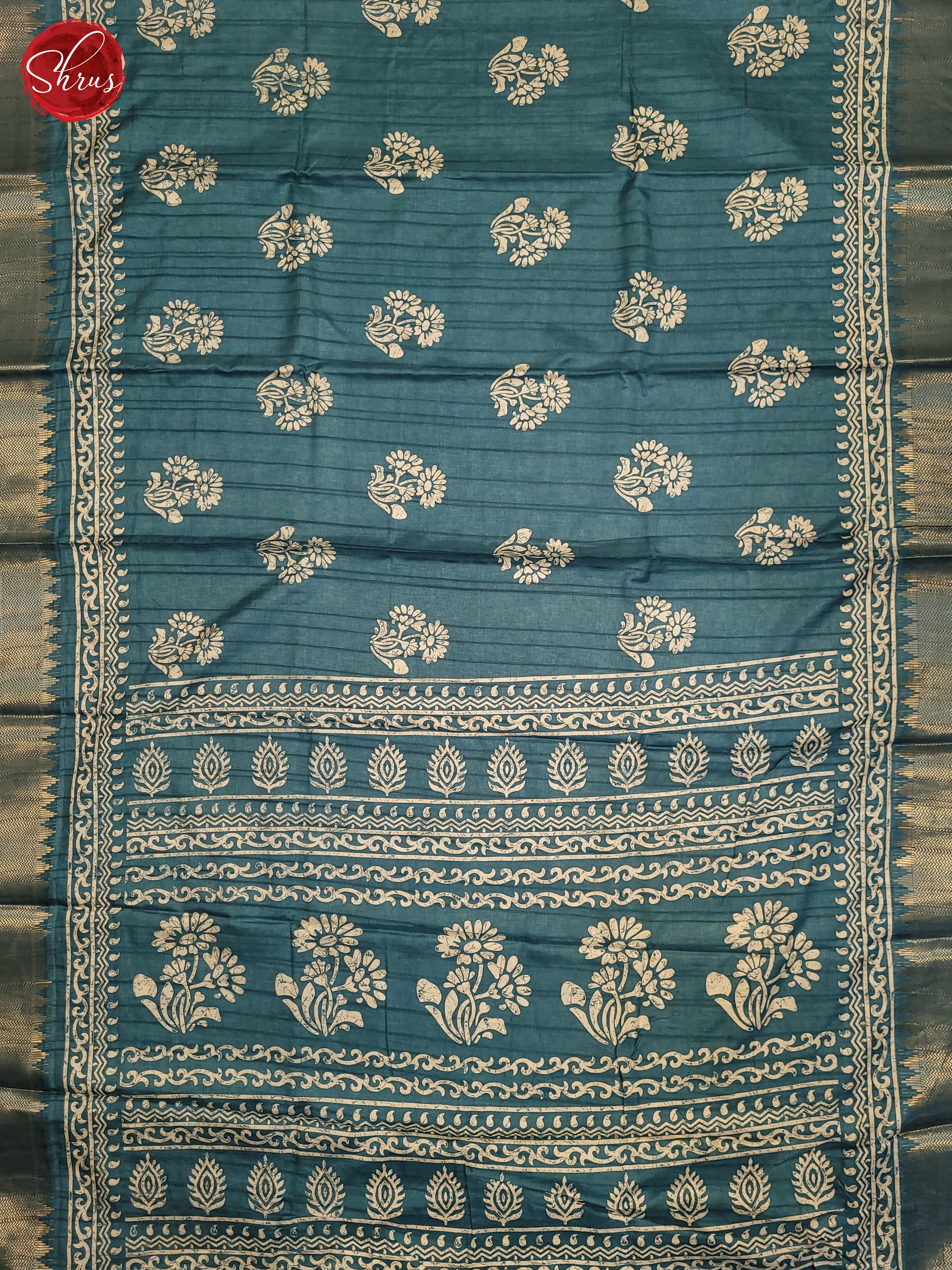 Dusty Blue(Single tone) - Semi Crepe Saree - Shop on ShrusEternity.com