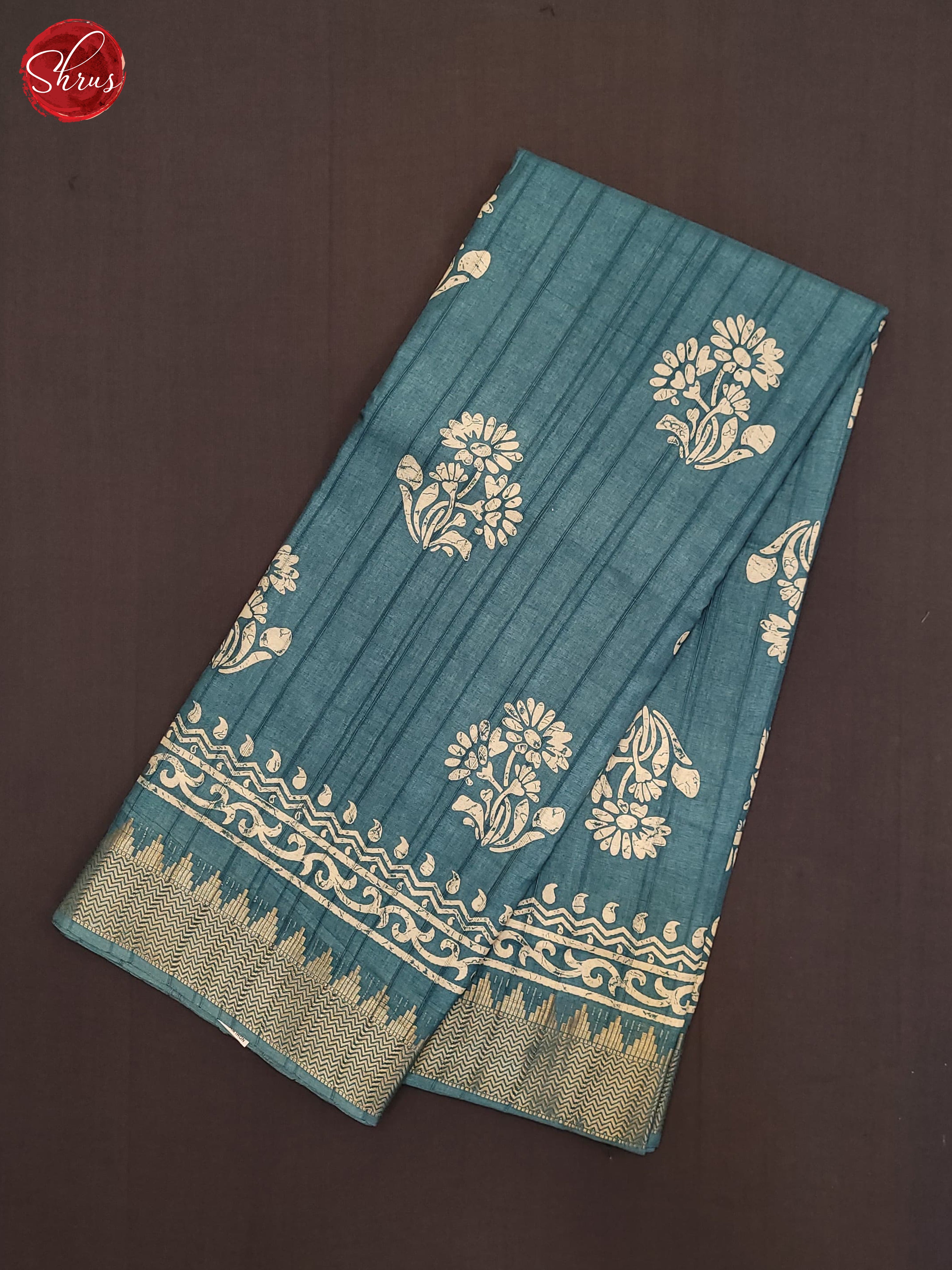 Dusty Blue(Single tone) - Semi Crepe Saree - Shop on ShrusEternity.com