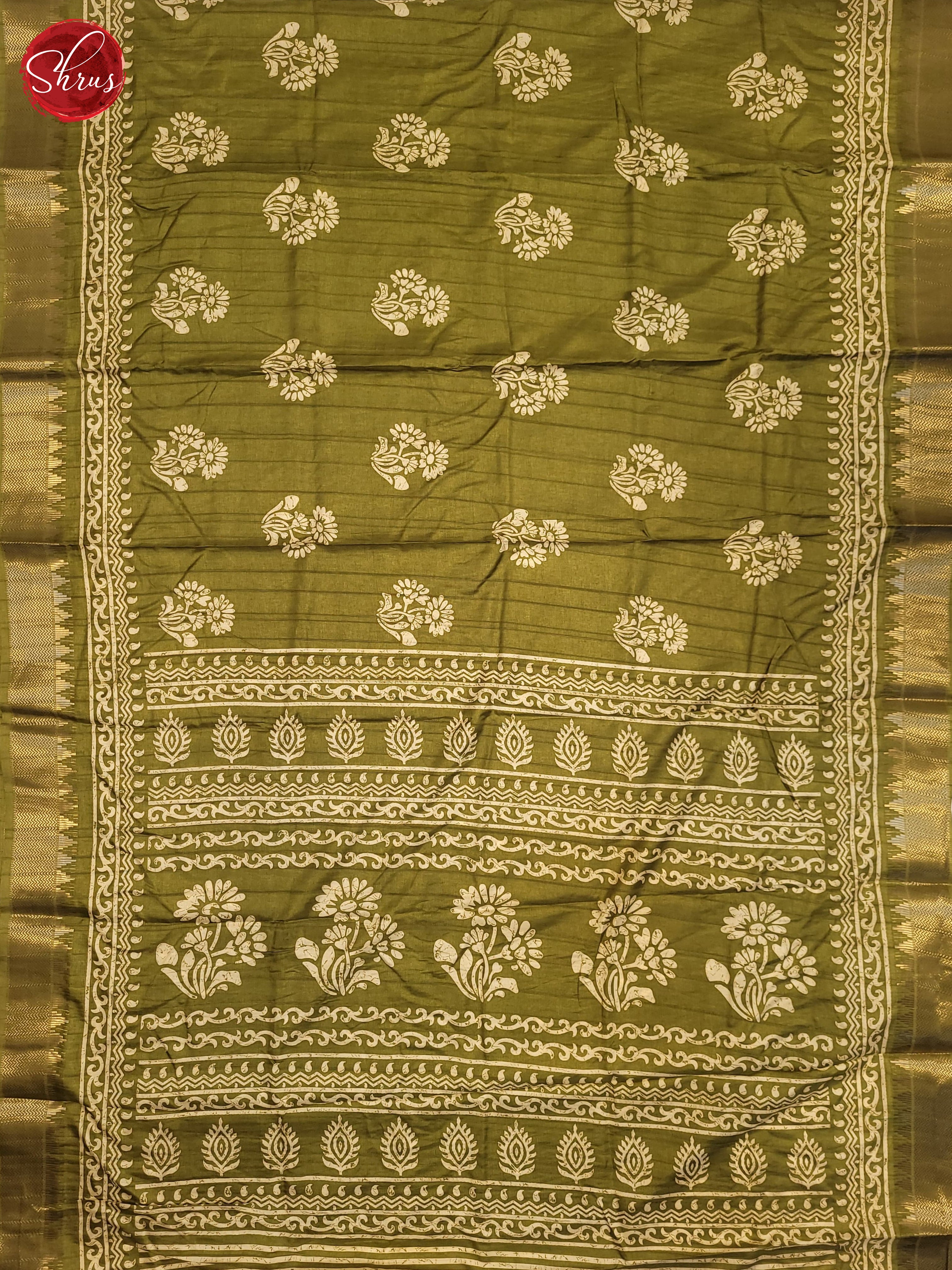 Green(Single Tone)- Semi Crepe Saree - Shop on ShrusEternity.com