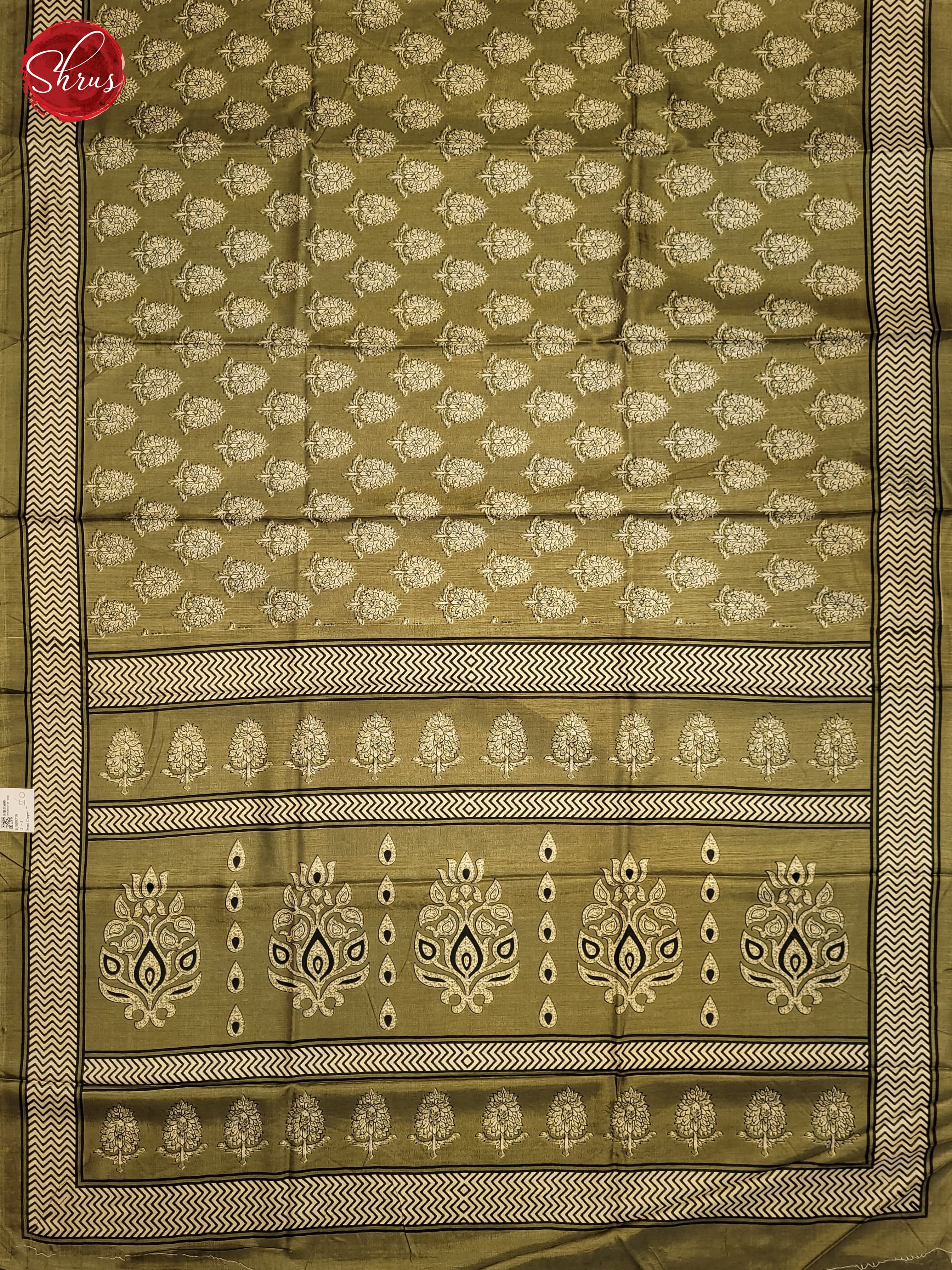 green(single tone) - Semi Crepe Saree - Shop on ShrusEternity.com