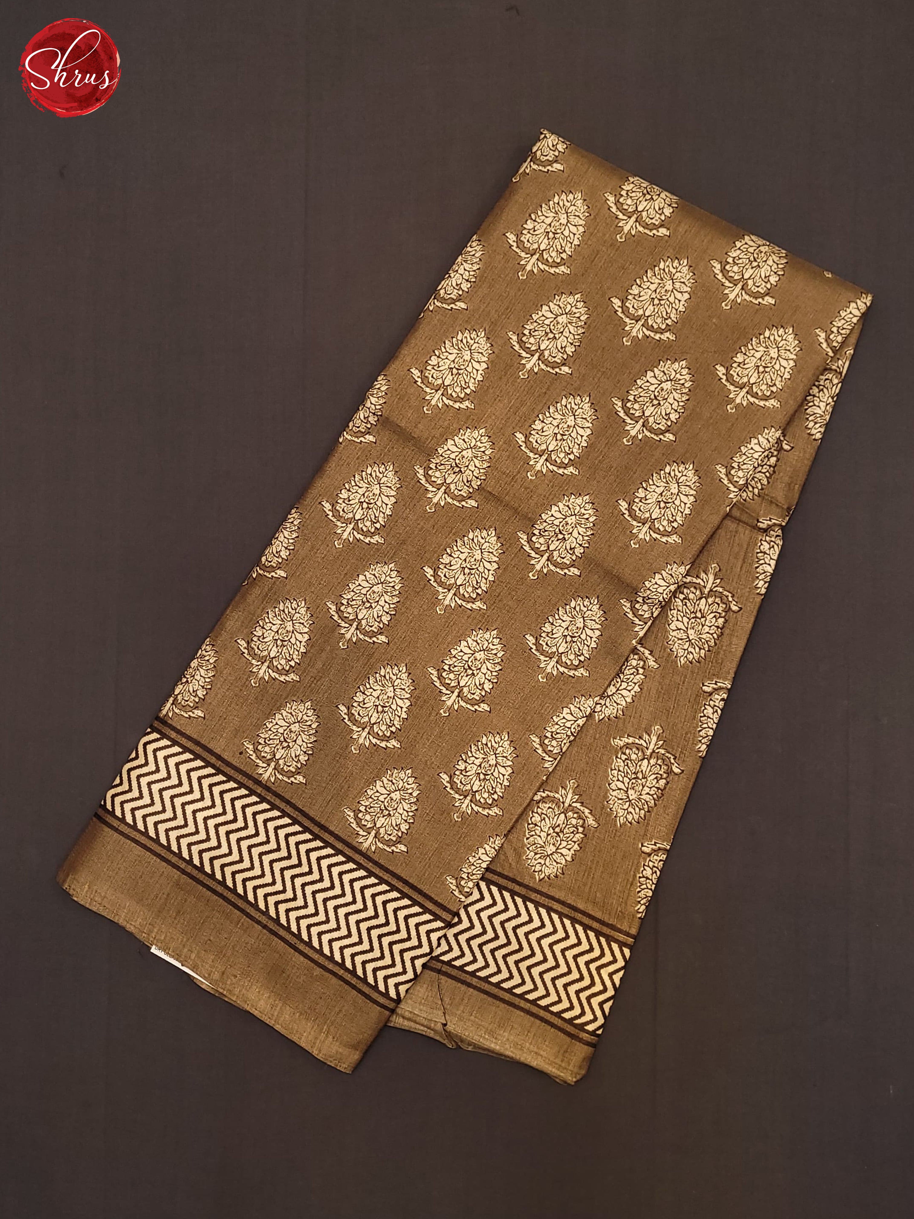 Brown(Single Tone) - Semi Crepe Saree - Shop on ShrusEternity.com