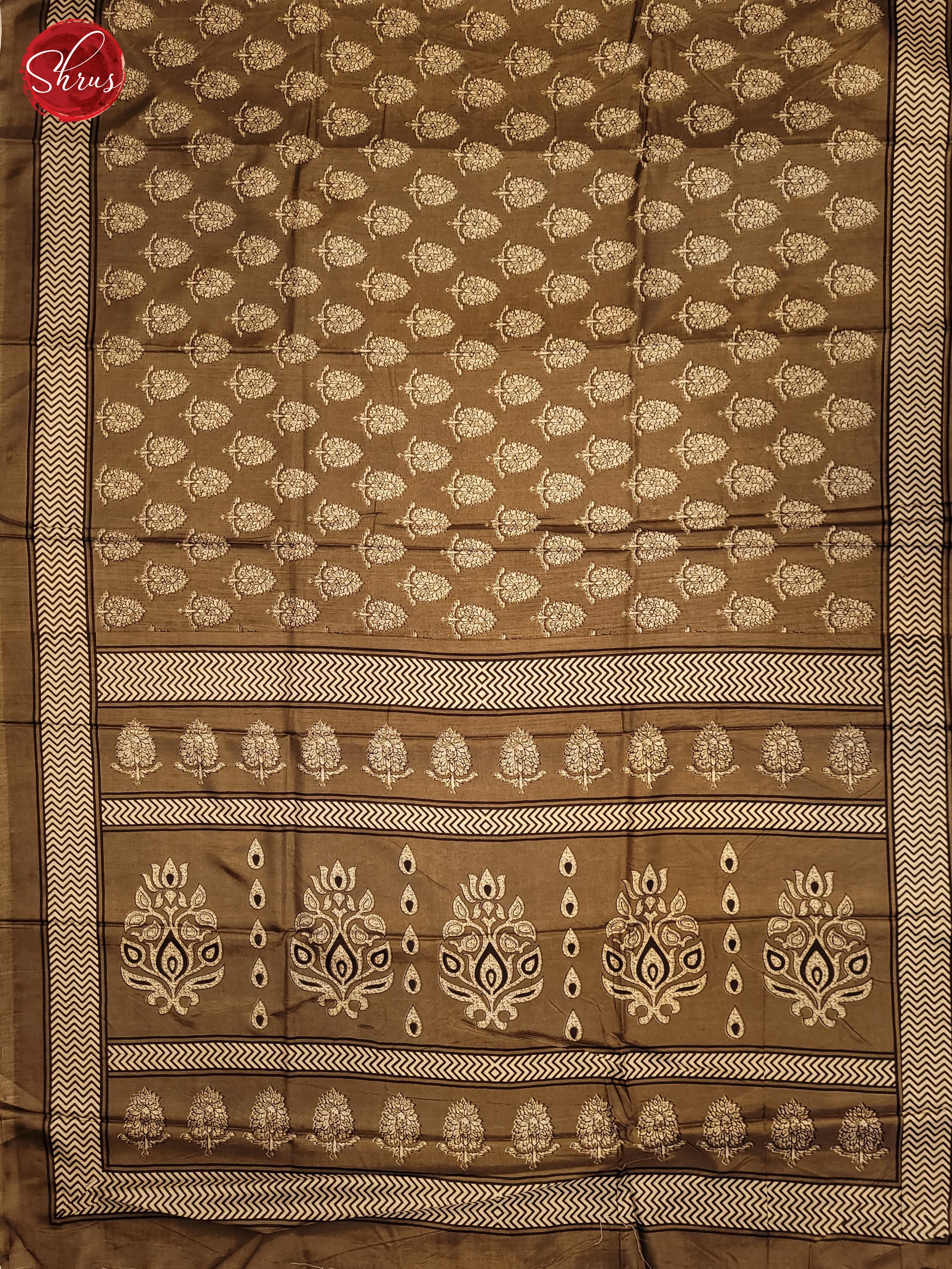 Brown(Single Tone) - Semi Crepe Saree - Shop on ShrusEternity.com