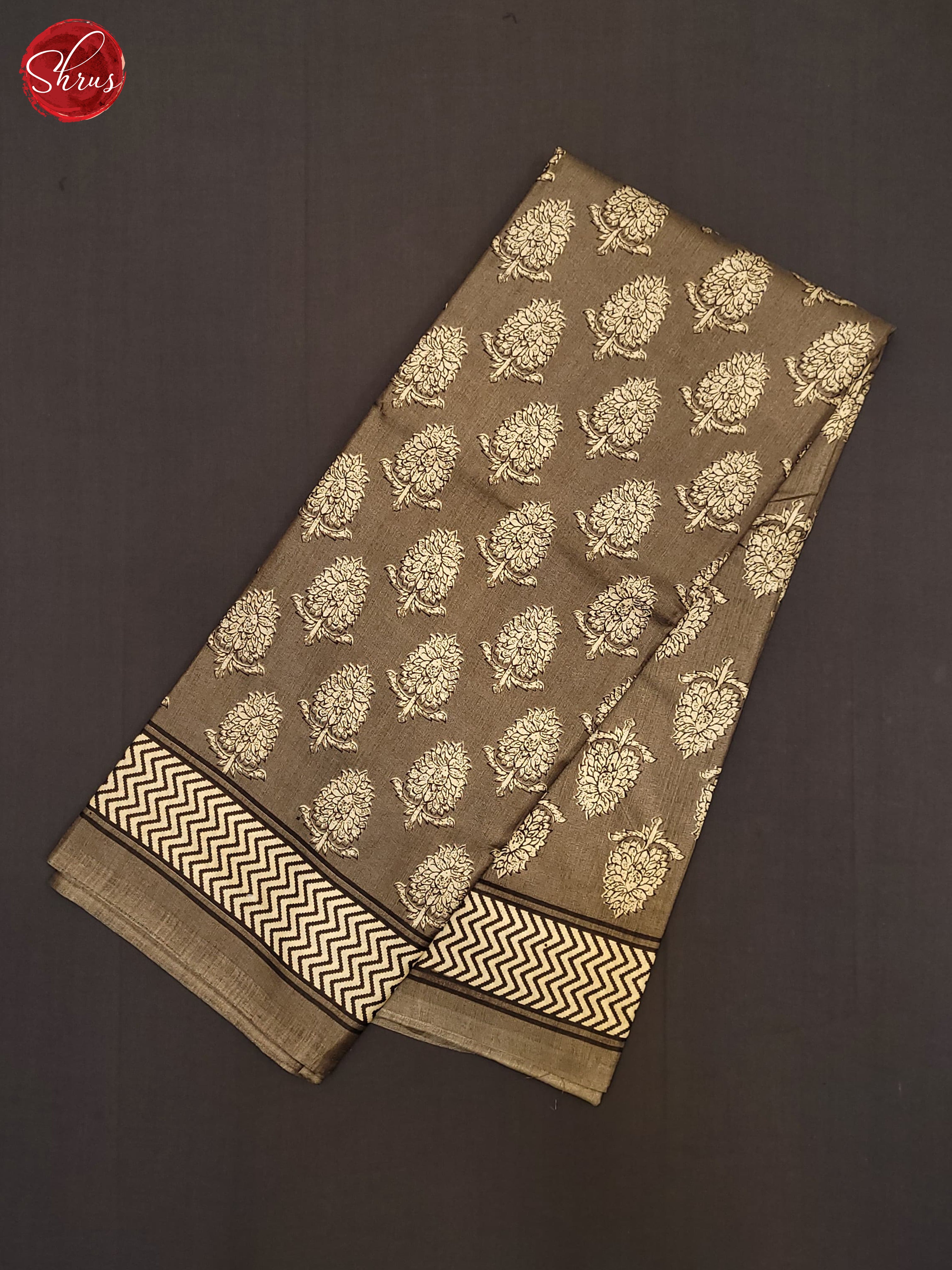 Grey(Single Tone) - Semi Crepe Saree - Shop on ShrusEternity.com