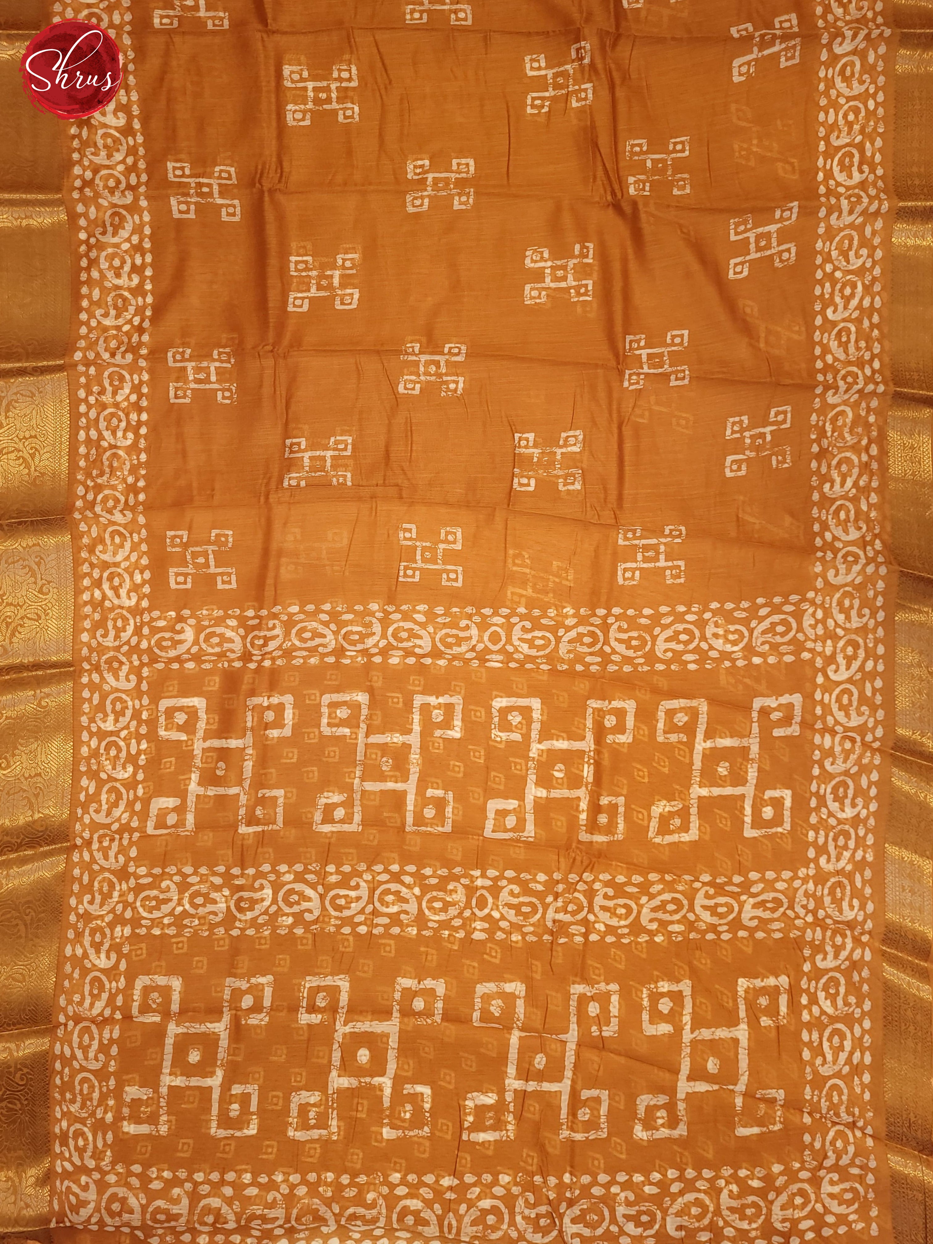 Orange(Single Tone) - Semi Matka Saree - Shop on ShrusEternity.com