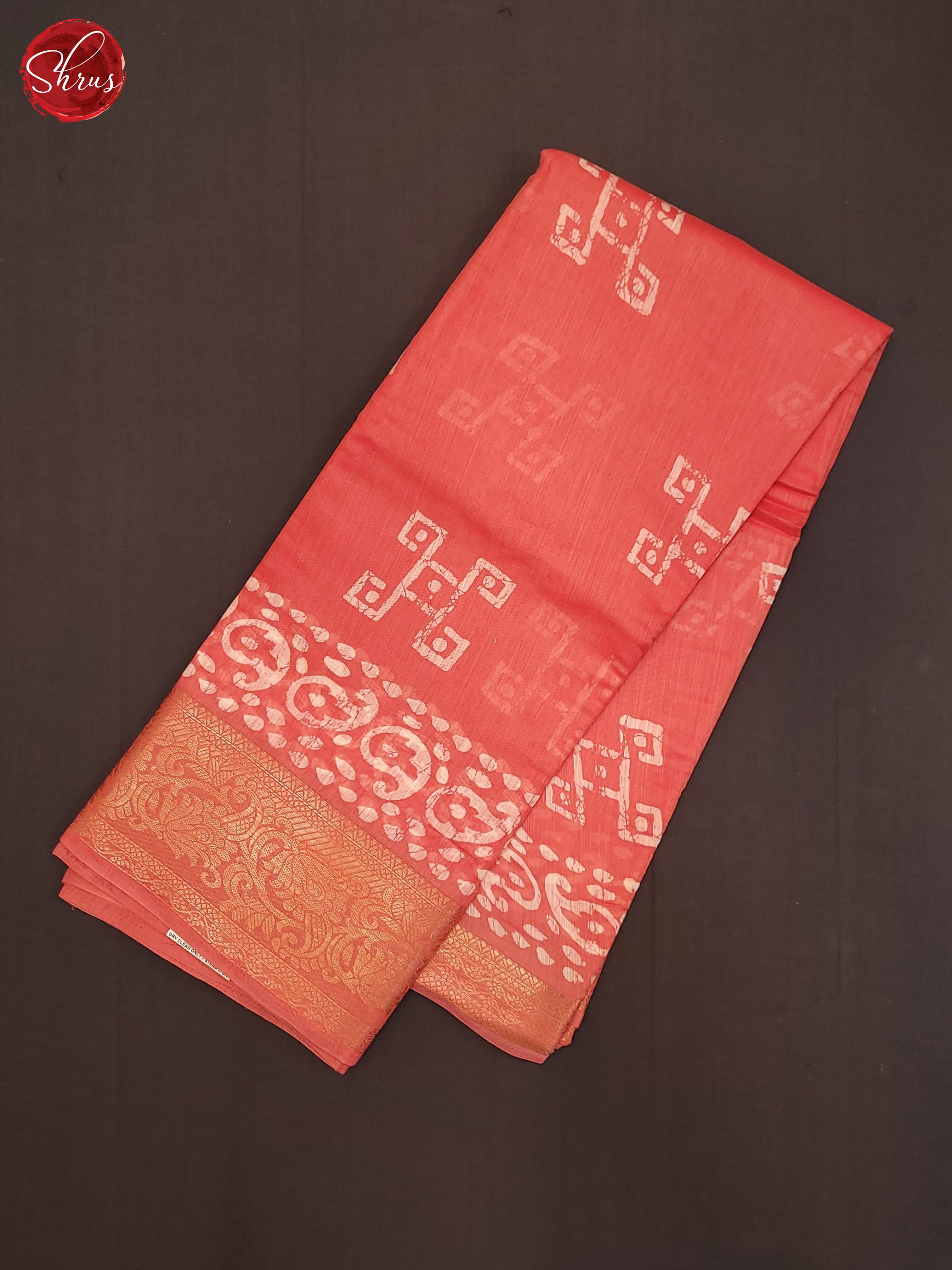 Peachish Pink(Single Tone) - Semi Matka Saree - Shop on ShrusEternity.com