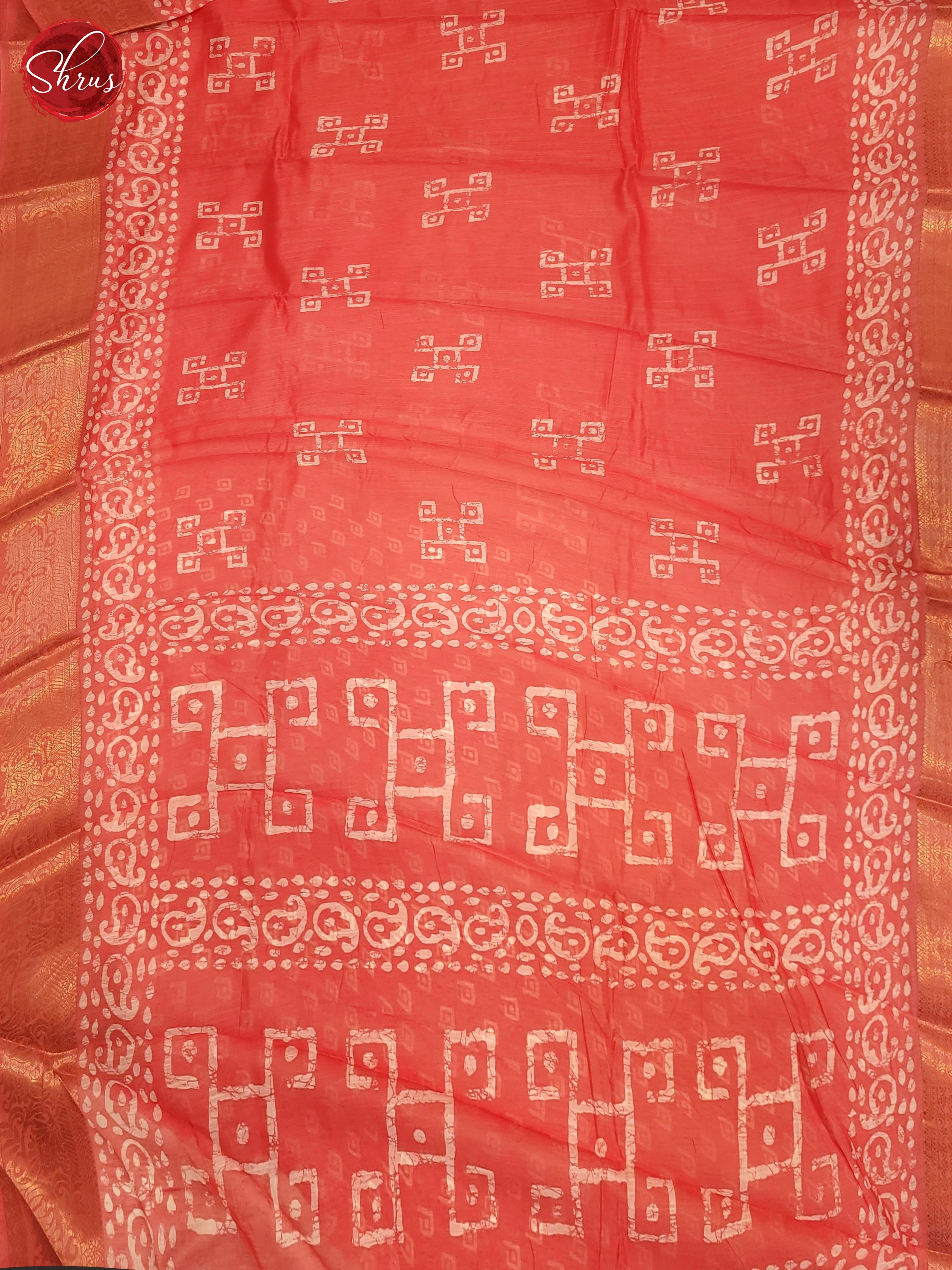 Peachish Pink(Single Tone) - Semi Matka Saree - Shop on ShrusEternity.com