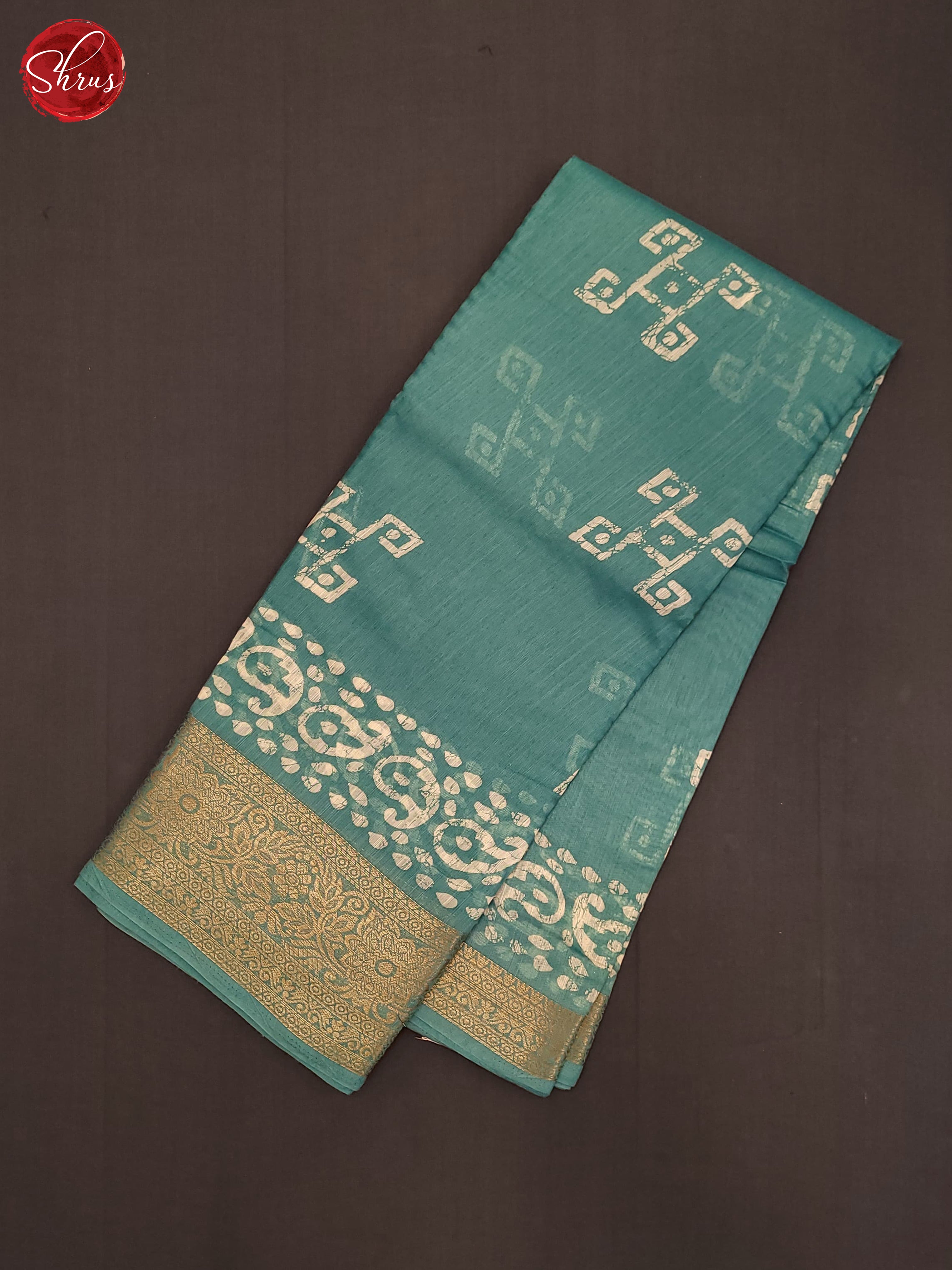 Teal Blue(Single Tone) - Semi Matka Saree - Shop on ShrusEternity.com
