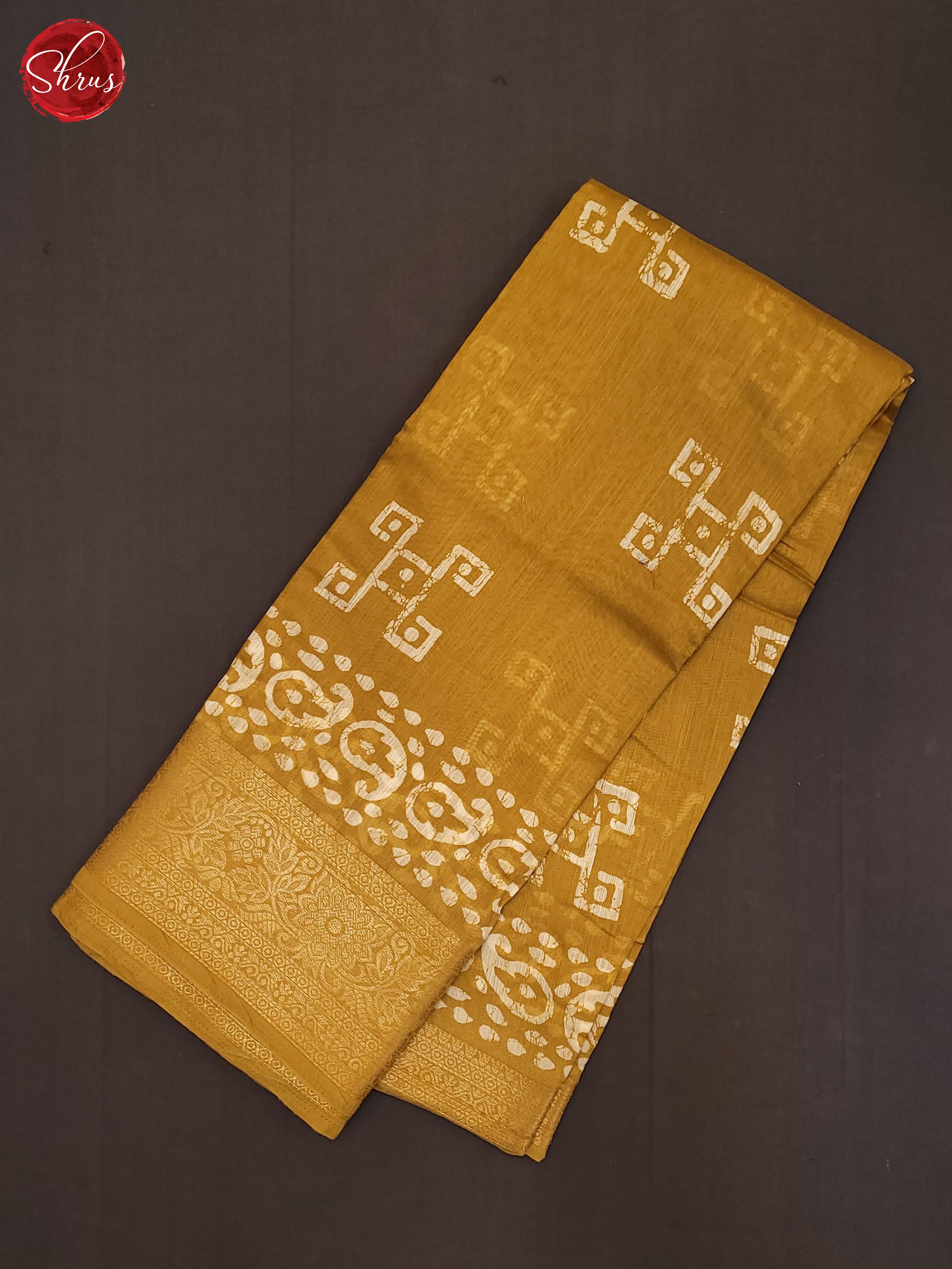 Mustard(Single Tone) - Semi Matka Saree - Shop on ShrusEternity.com