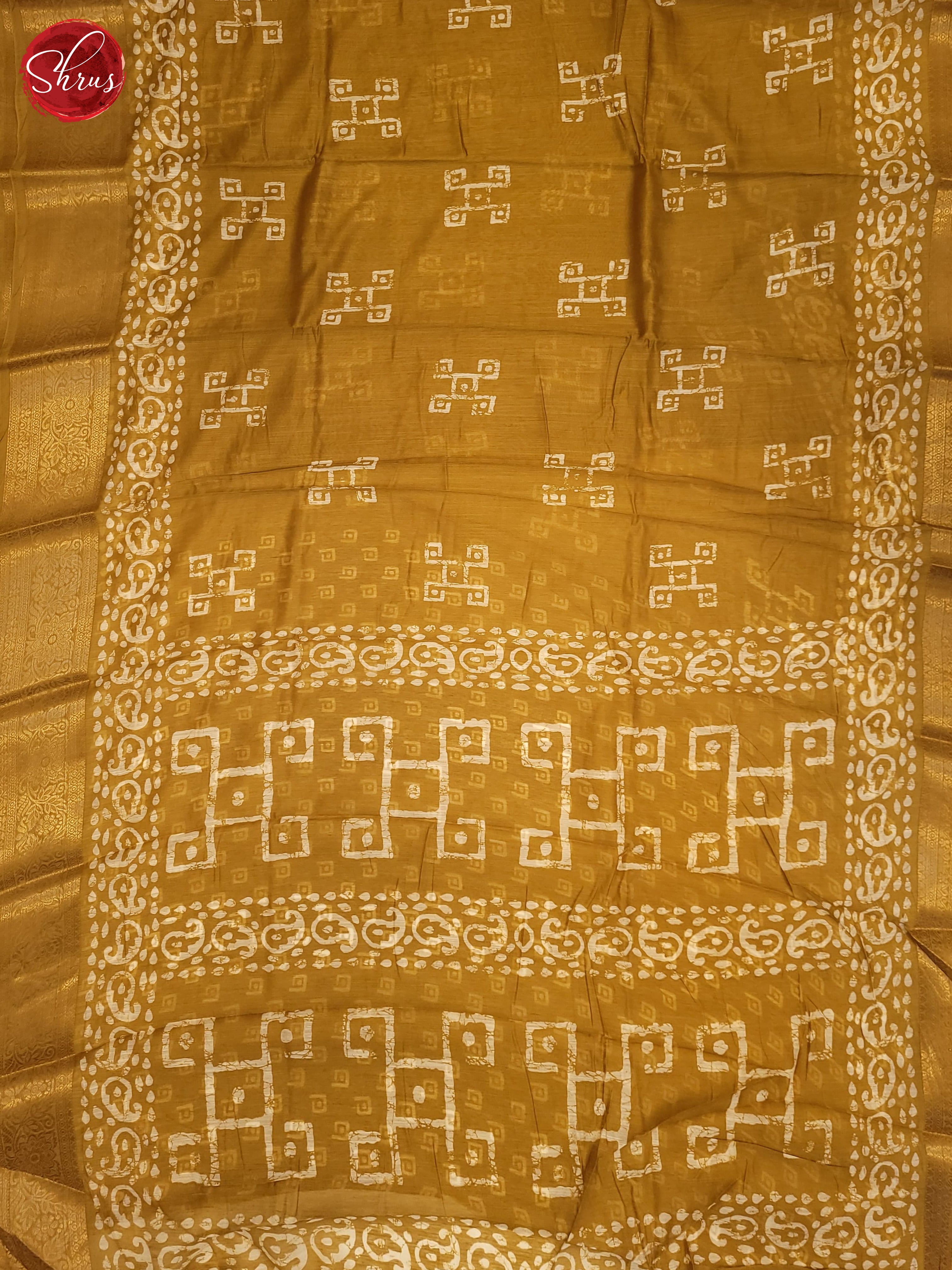 Mustard(Single Tone) - Semi Matka Saree - Shop on ShrusEternity.com