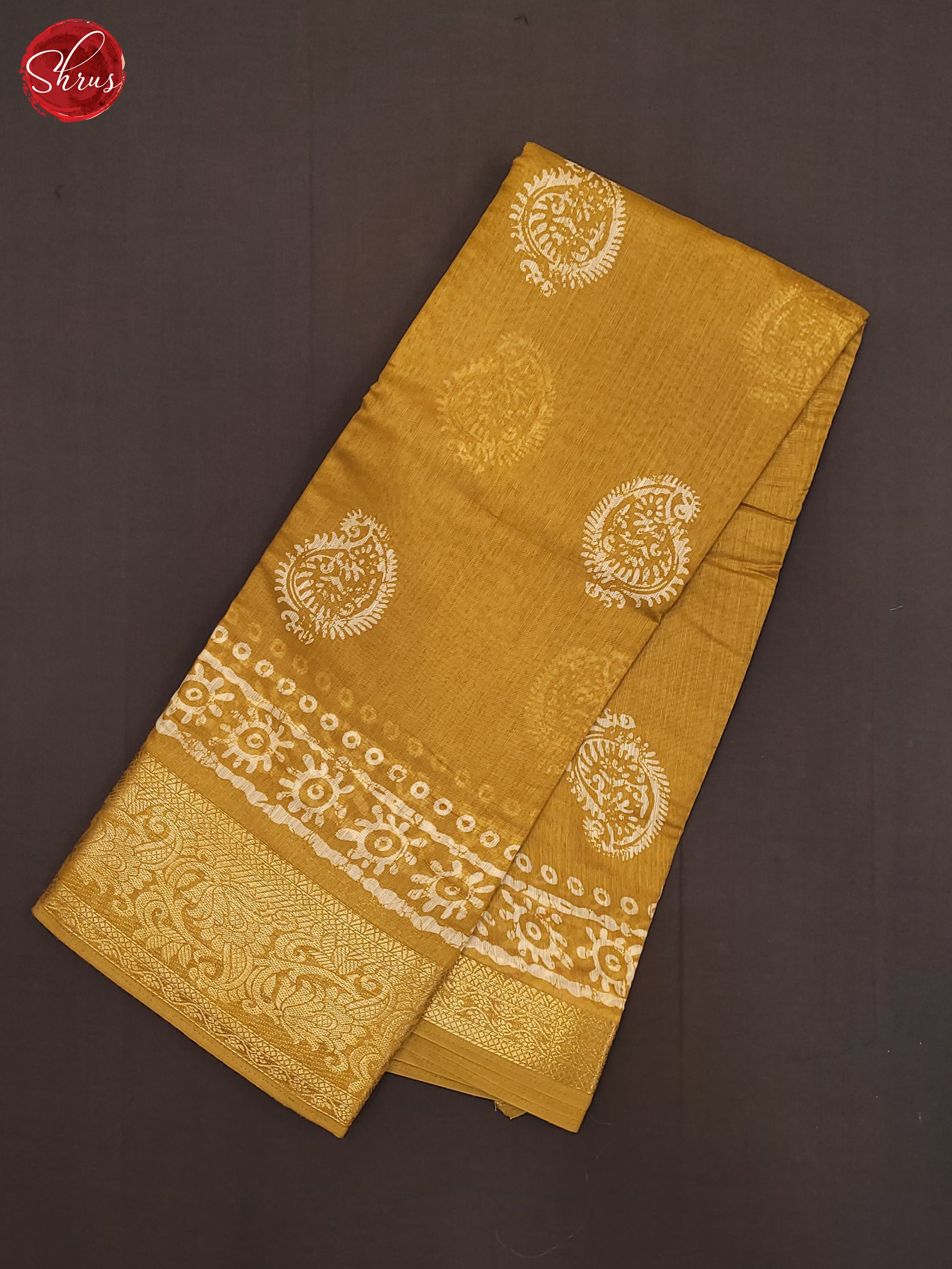 Mustard(Single Tone) - Semi Matka Saree - Shop on ShrusEternity.com
