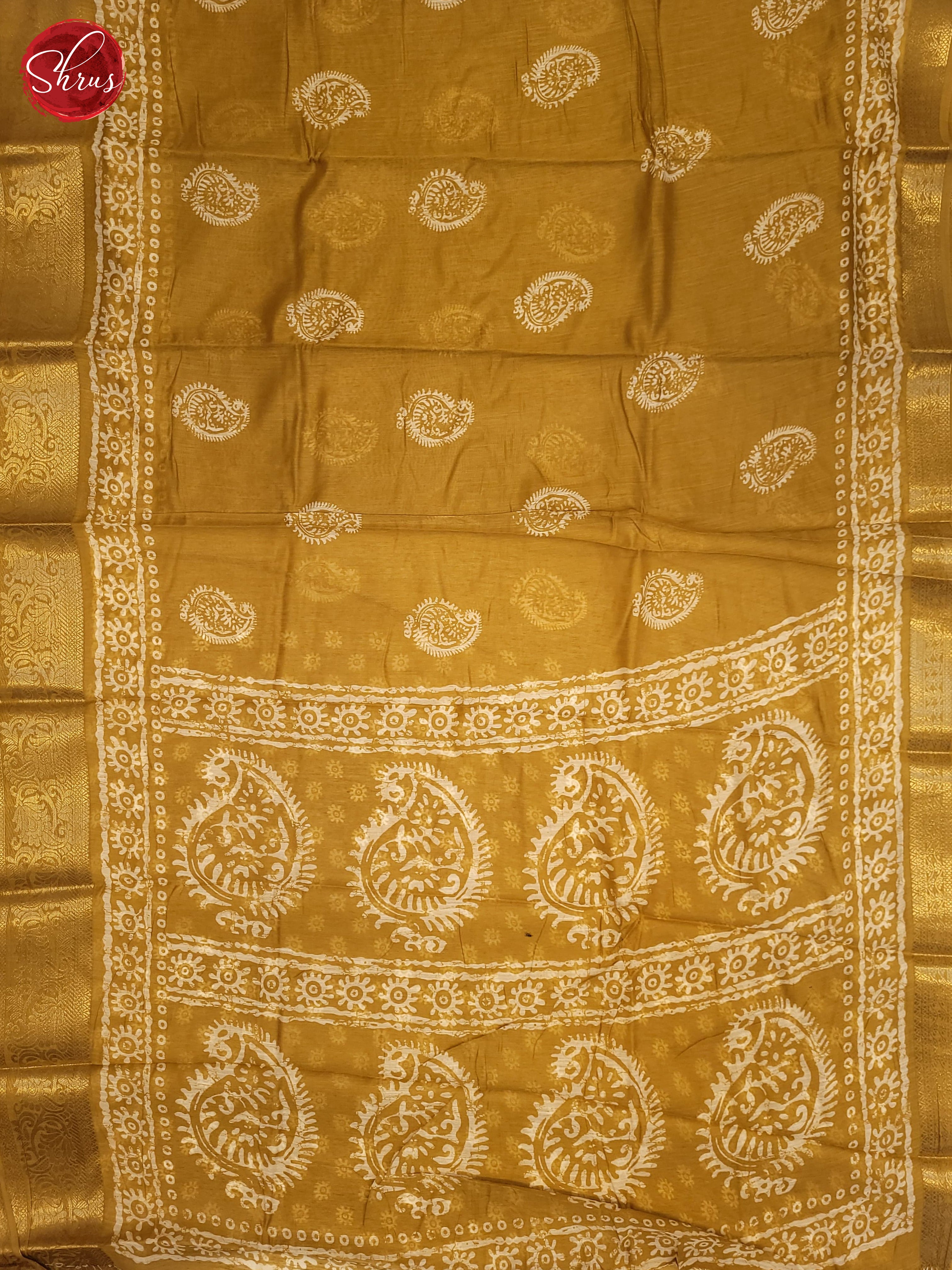 Mustard(Single Tone) - Semi Matka Saree - Shop on ShrusEternity.com