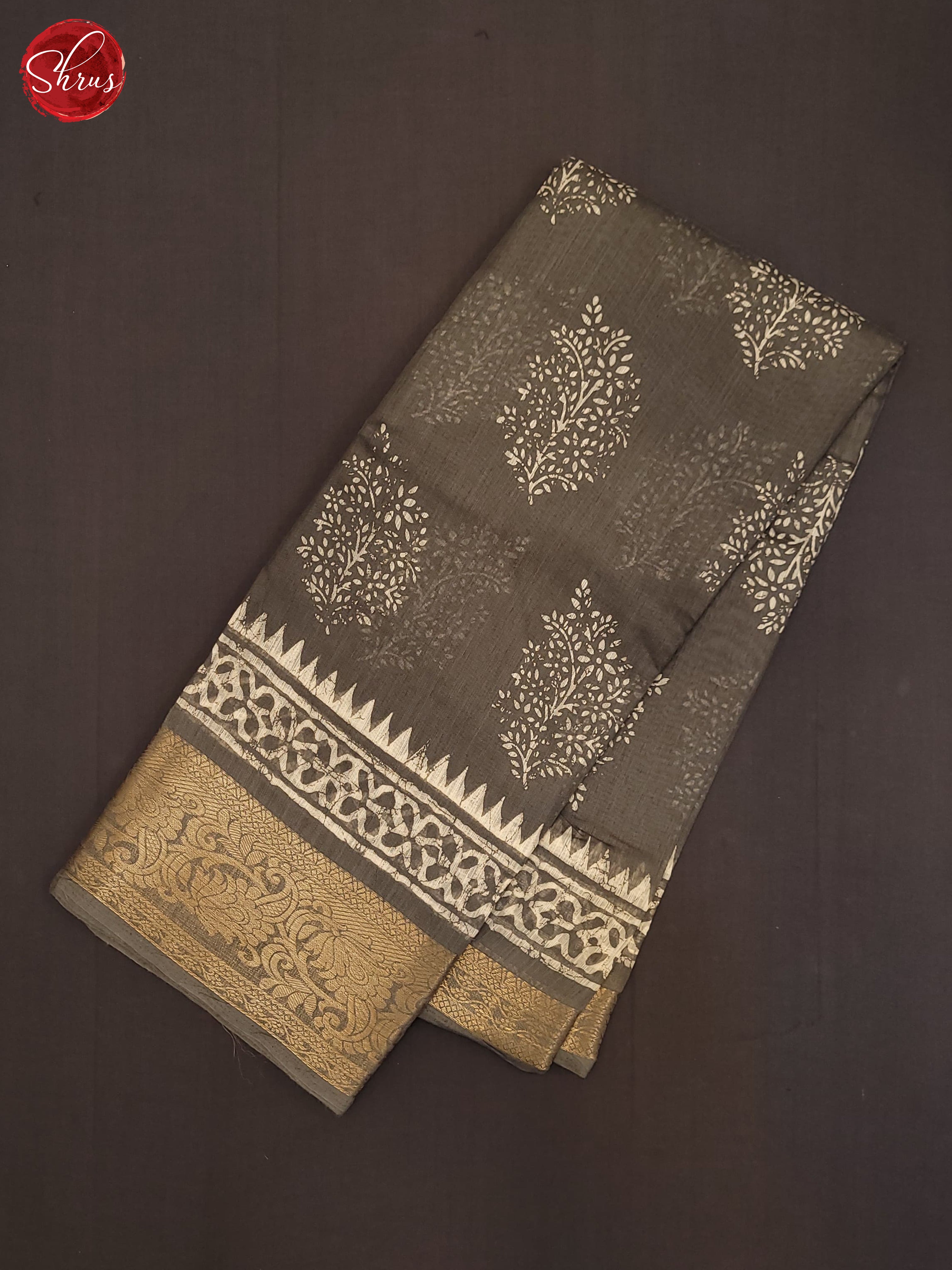 Grey(Single Tone)- Semi Matka Saree - Shop on ShrusEternity.com