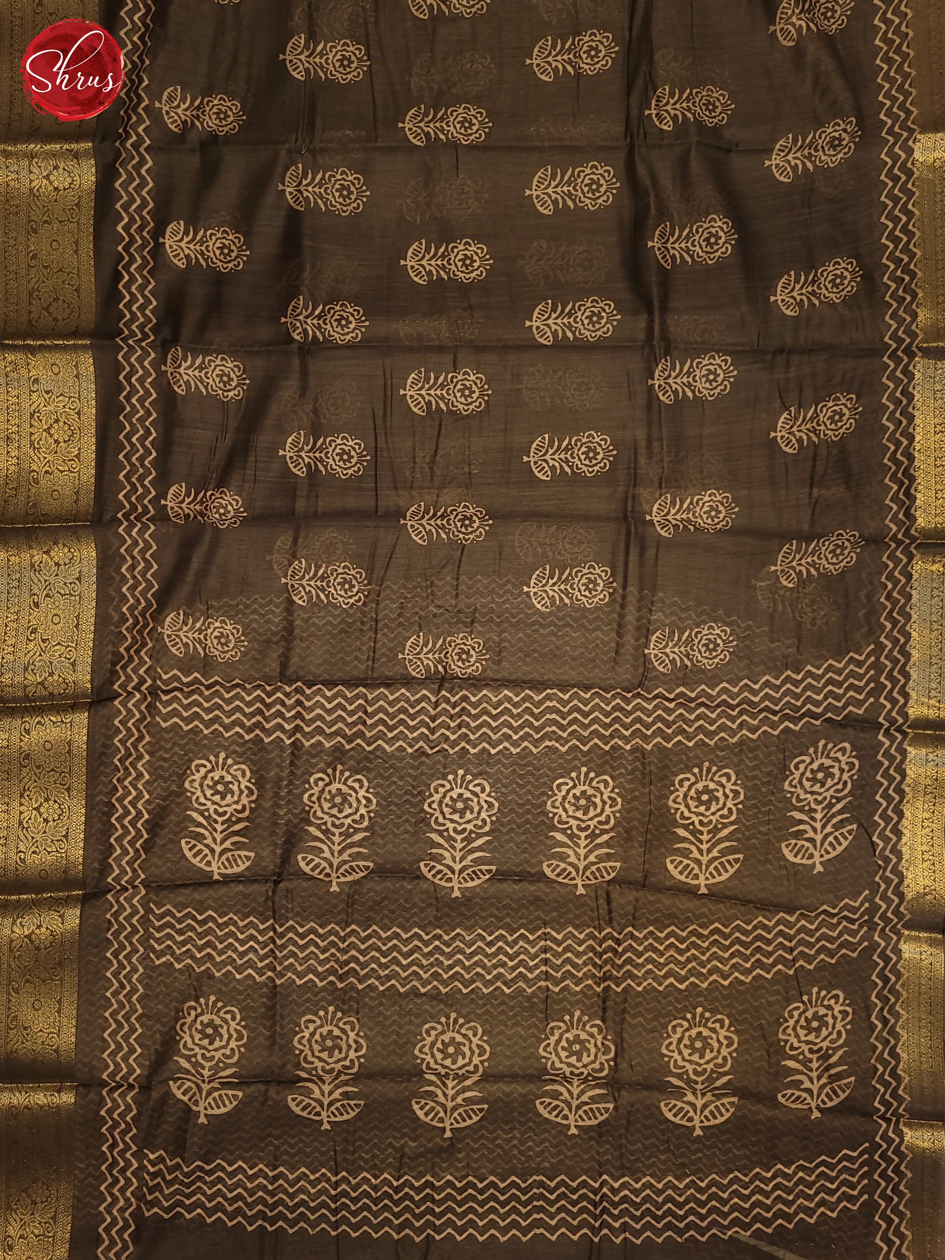Brown(Single Tone) - Semi Matka Saree - Shop on ShrusEternity.com