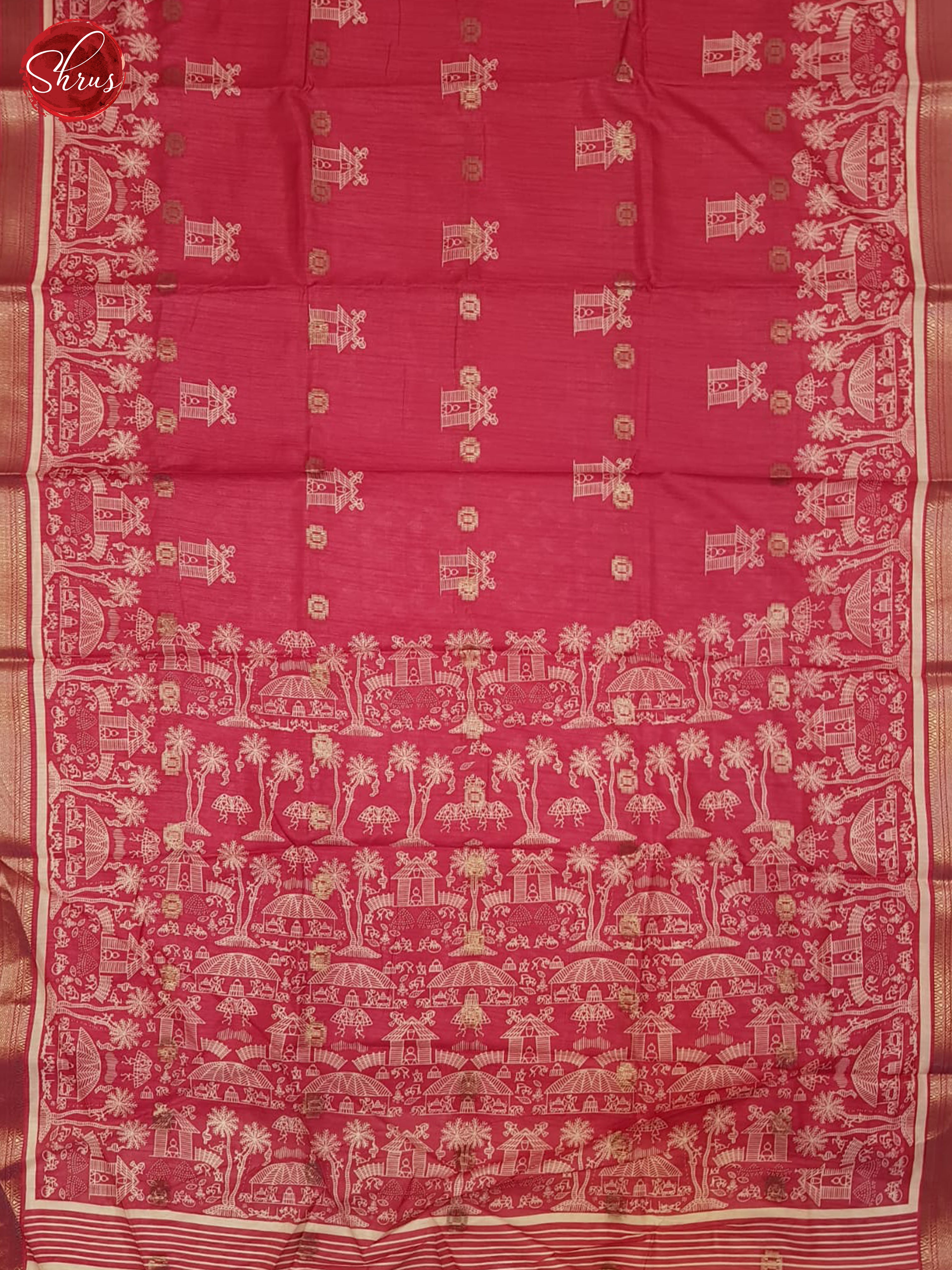 Pink(Single Tone) - Semi Crepe Saree - Shop on ShrusEternity.com