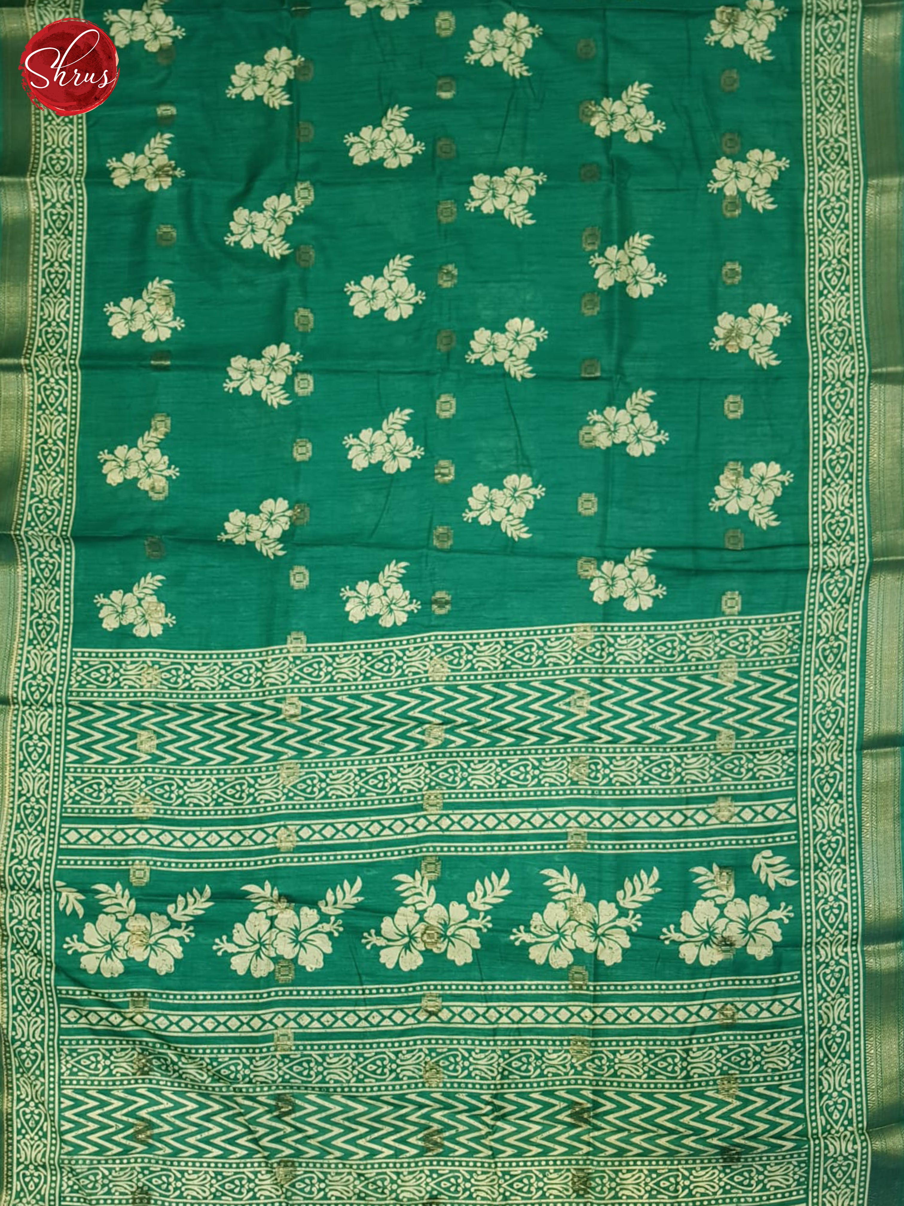 Green(Single tone)- Semi Crepe Saree - Shop on ShrusEternity.com