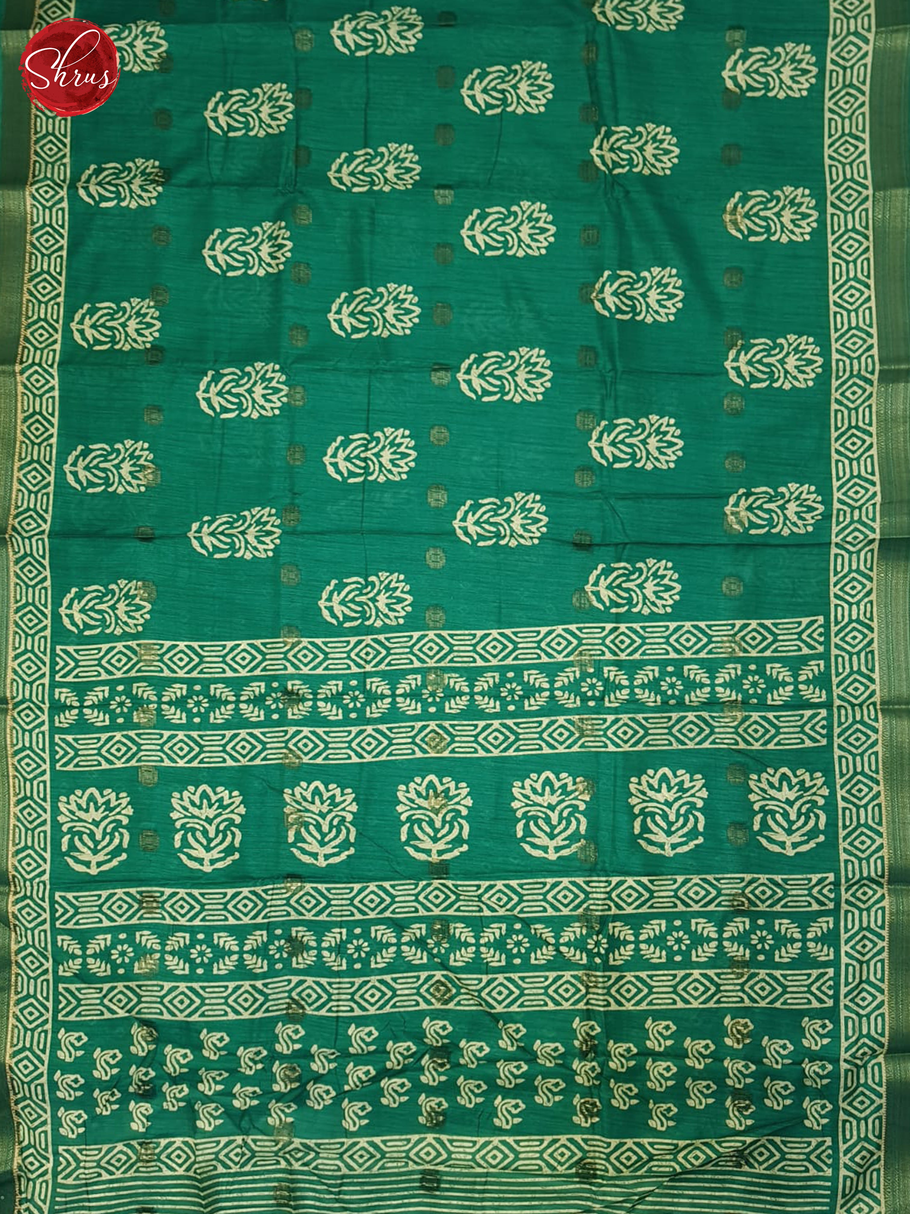Green(Single Tone) - Semi Crepe Saree - Shop on ShrusEternity.com