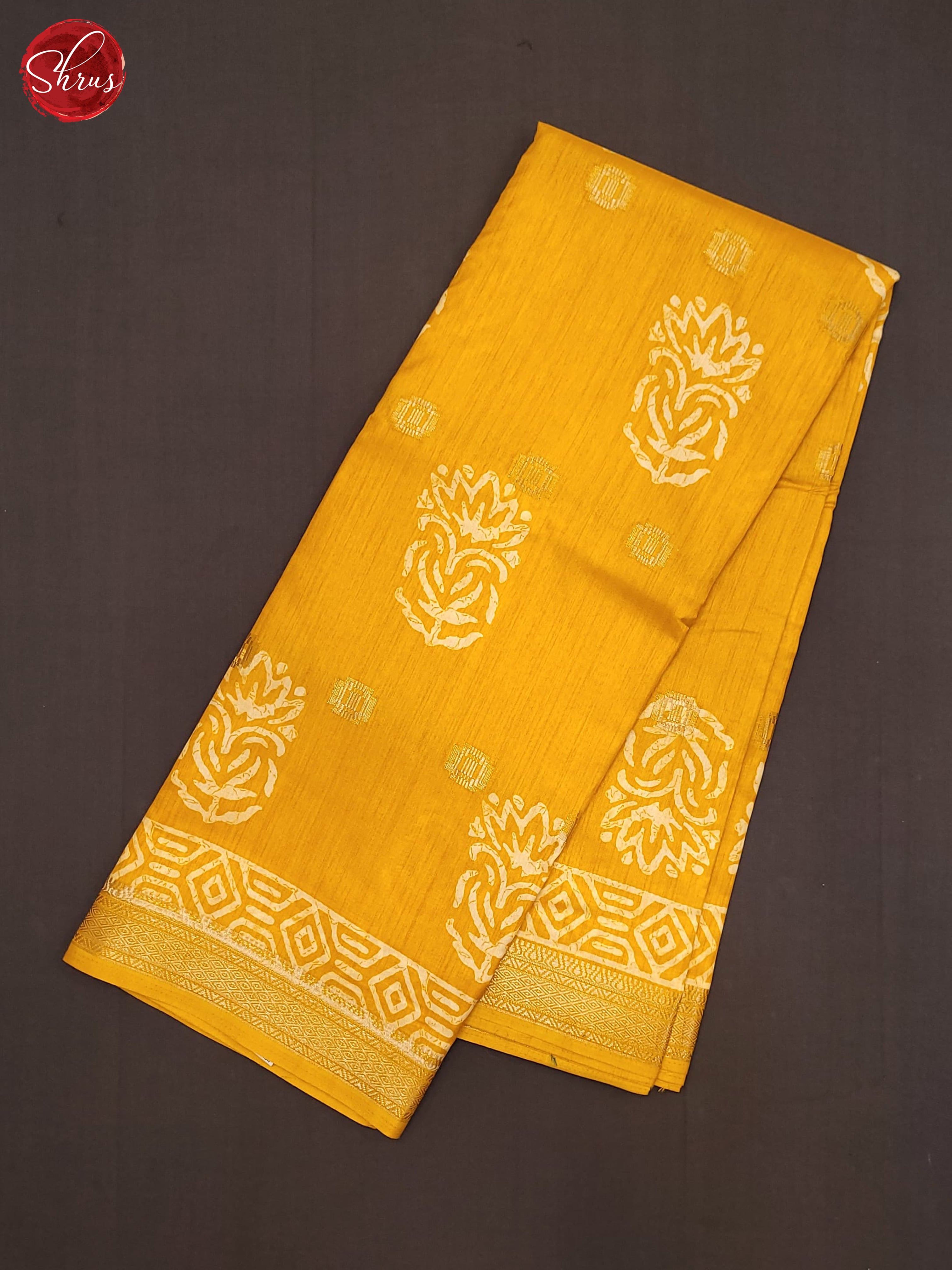 Yellow(Single tone) - Semi Crepe Saree - Shop on ShrusEternity.com