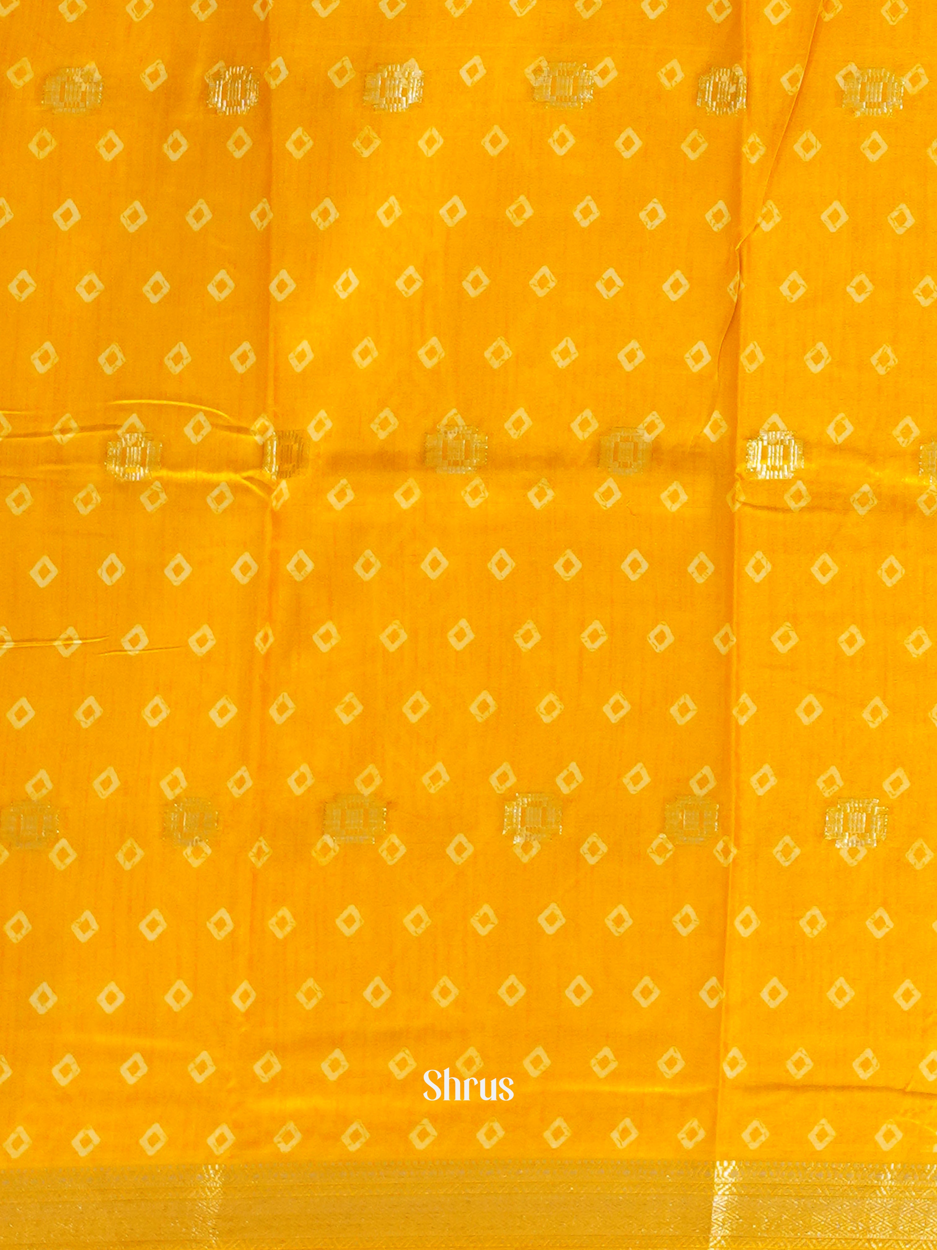 Yellow(Single tone) - Semi Crepe Saree - Shop on ShrusEternity.com