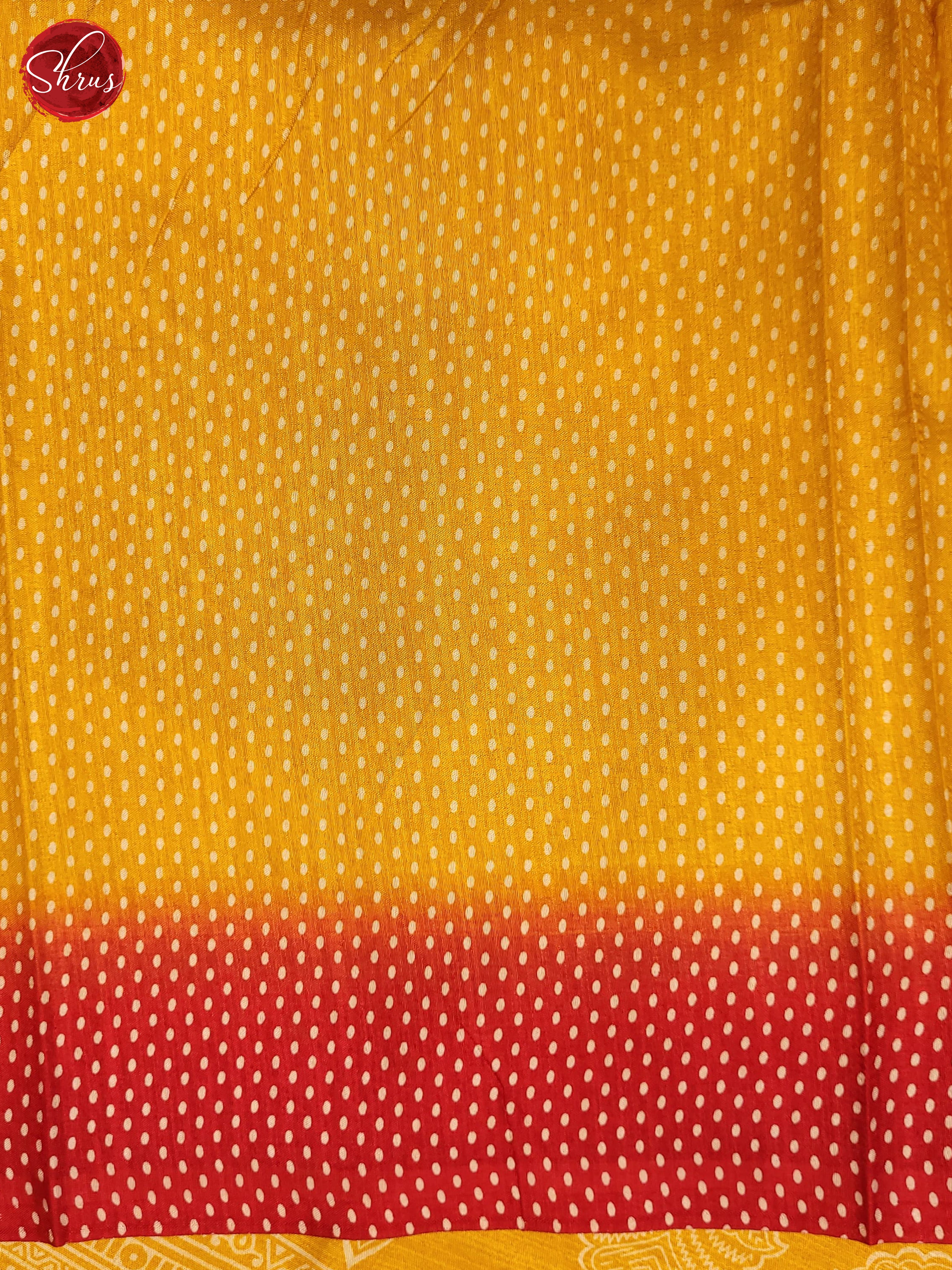 Yellow & Red- Semi Crepe Saree - Shop on ShrusEternity.com