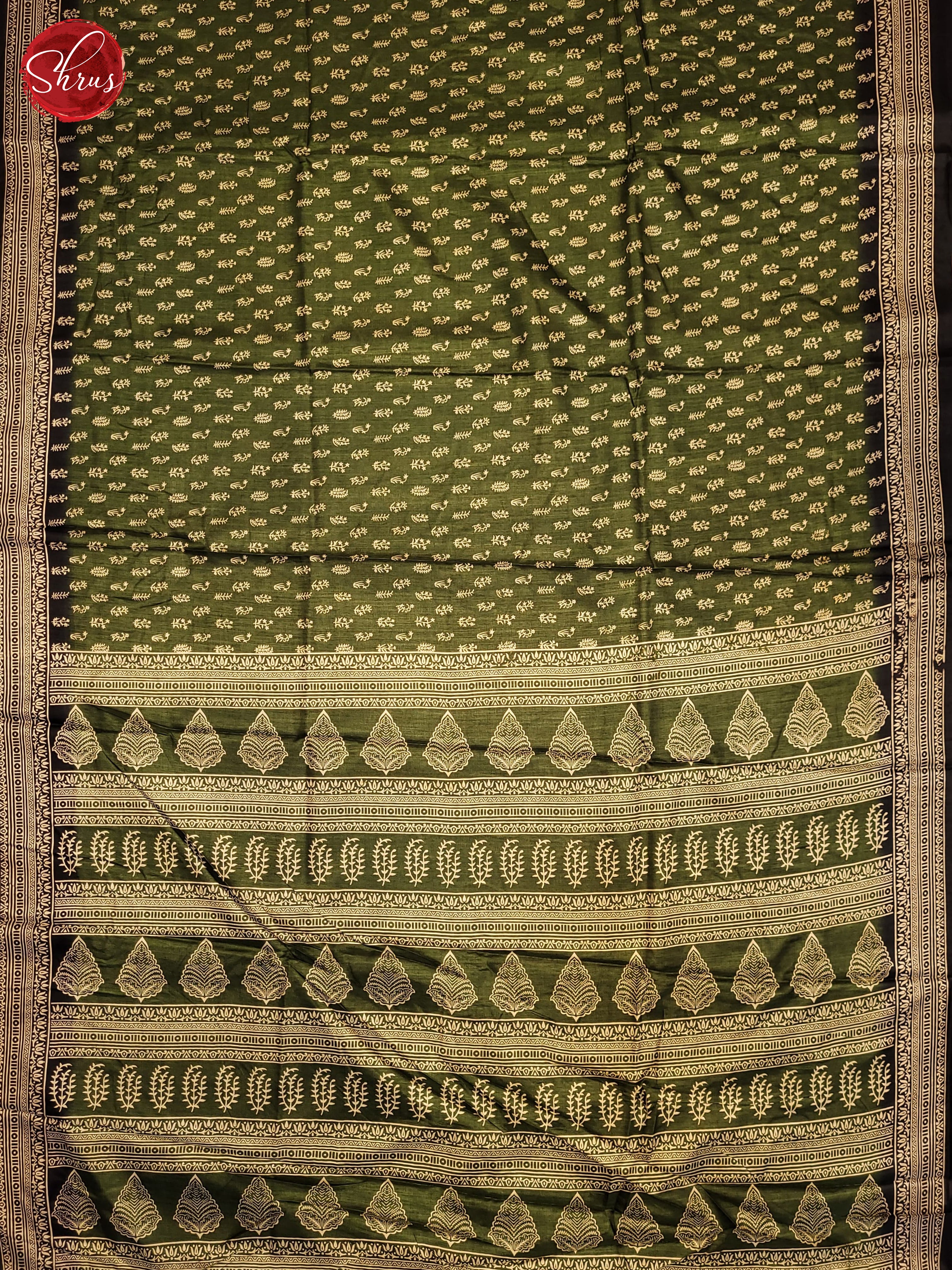 Green & Black - Semi Crepe Saree - Shop on ShrusEternity.com