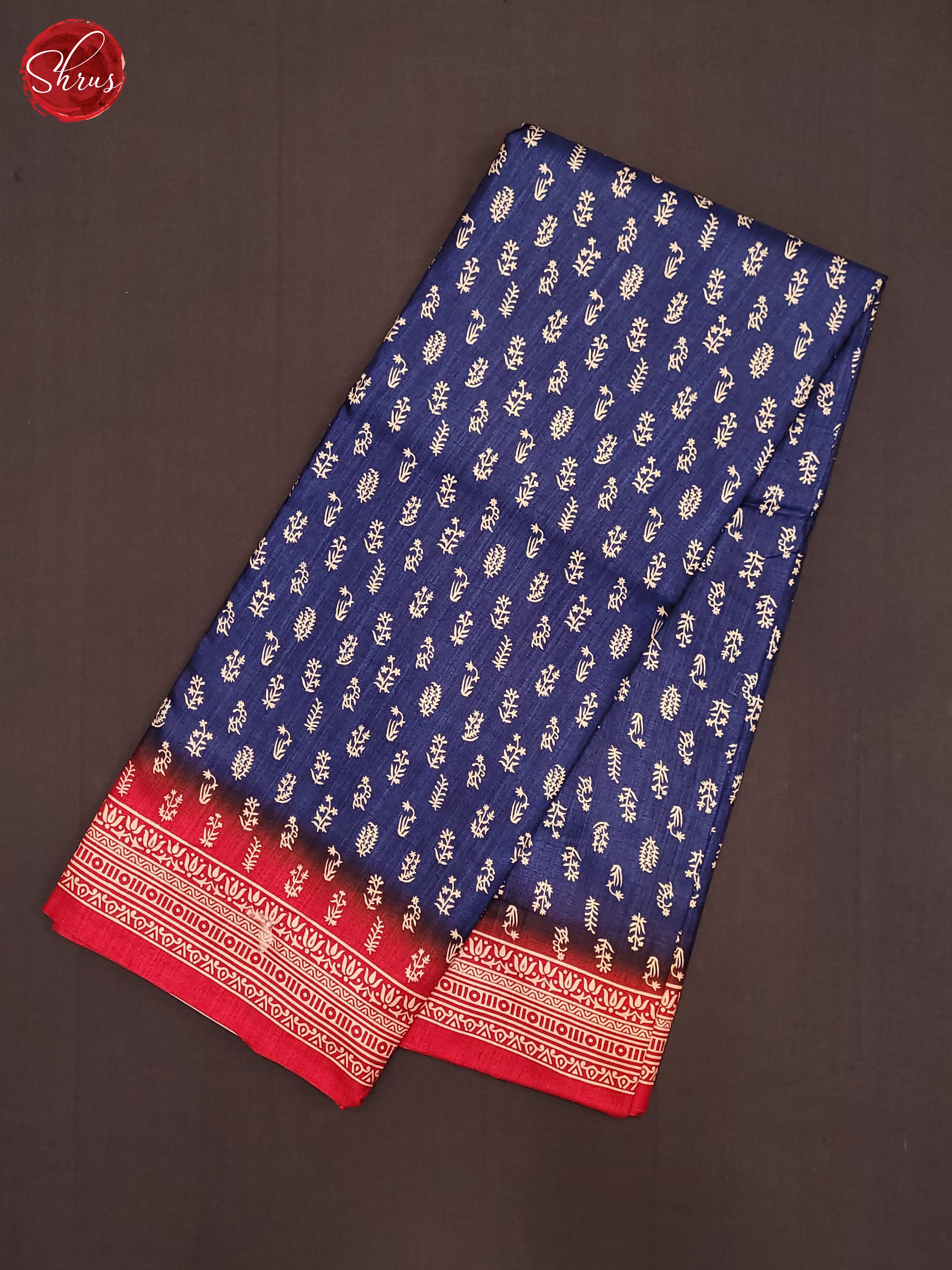 Blue & Pink - Semi Crepe Saree - Shop on ShrusEternity.com