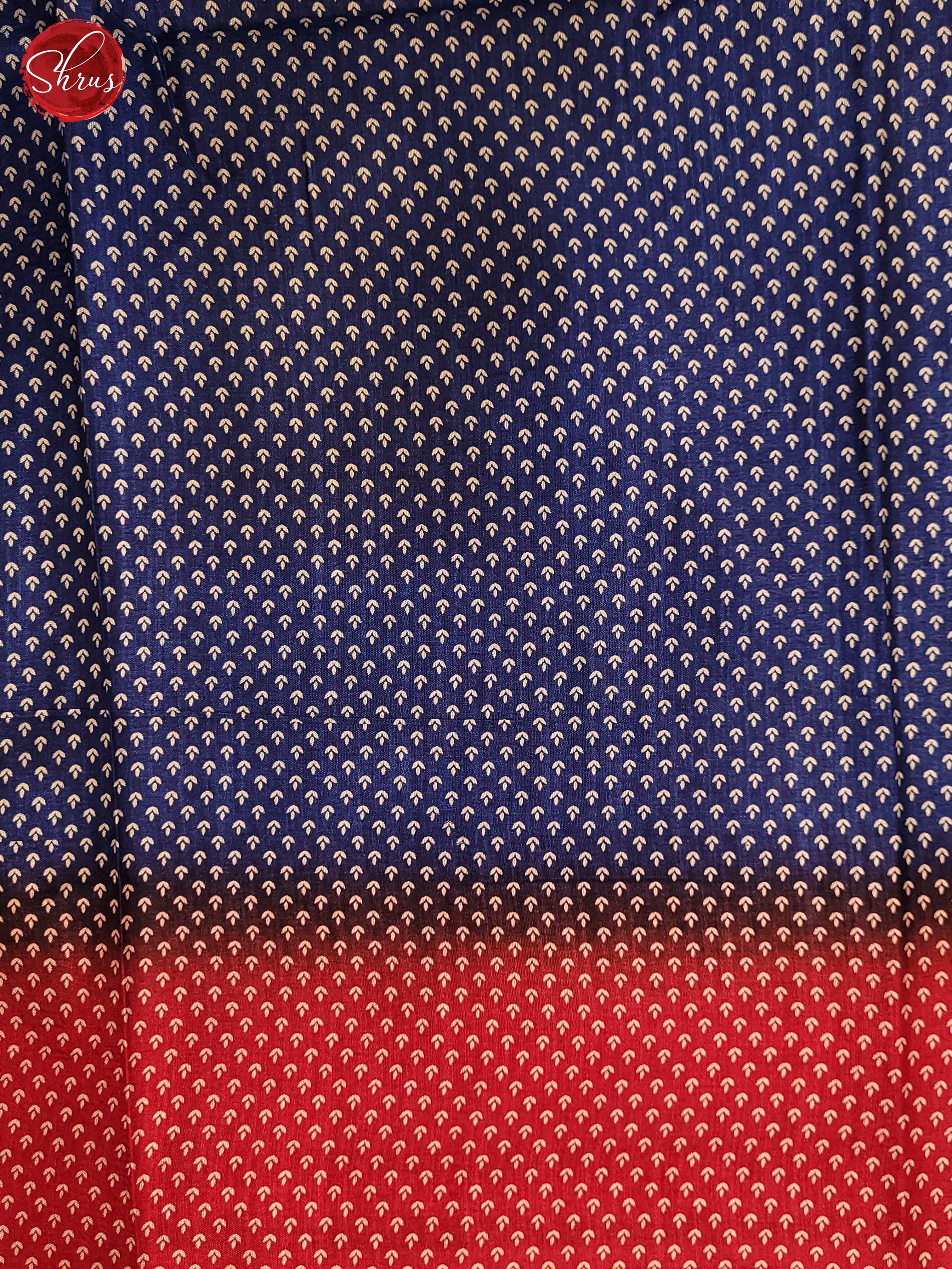 Blue & REd- Semi Crepe Saree - Shop on ShrusEternity.com