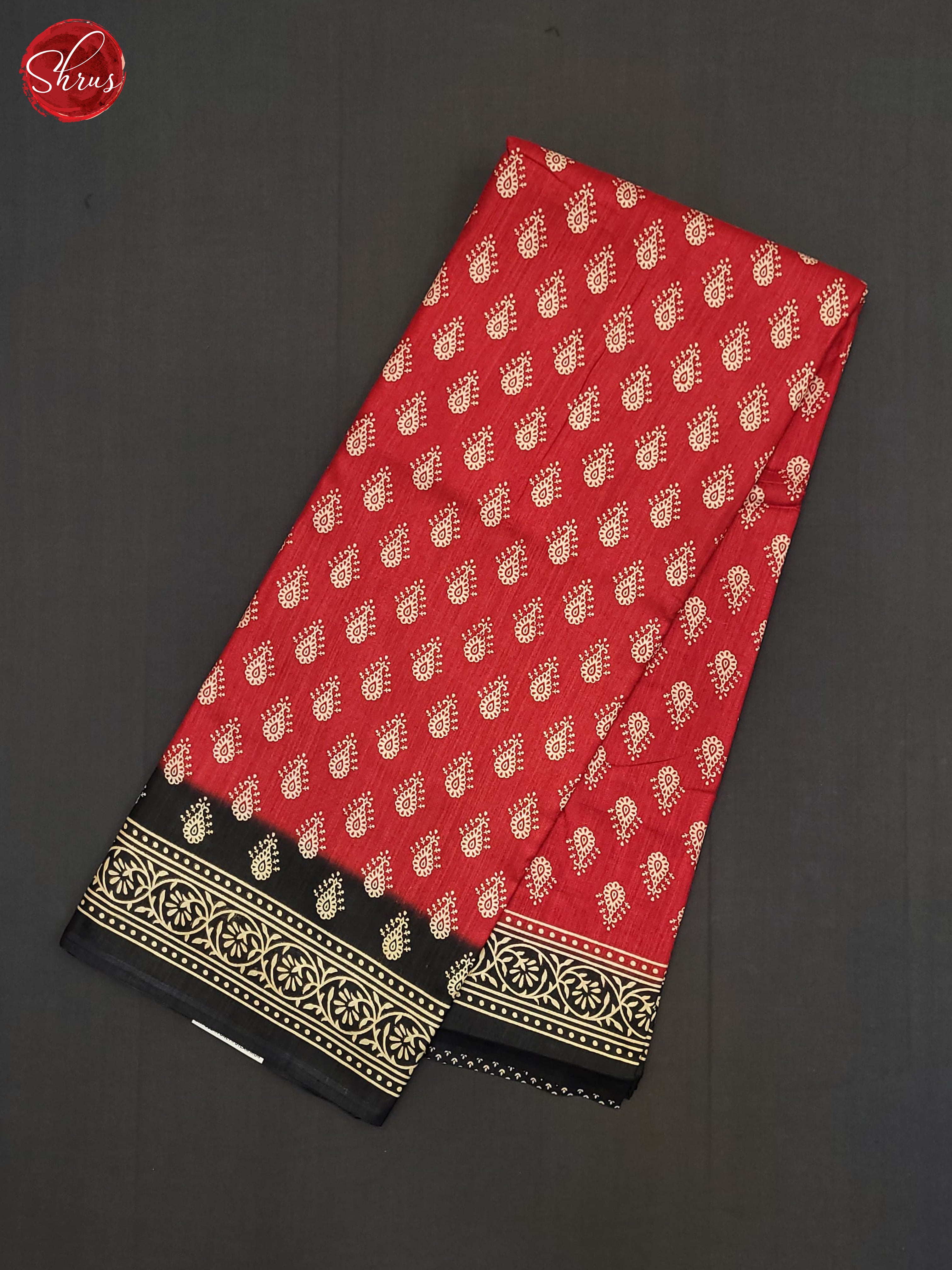 Red & Black - Semi Crepe Saree - Shop on ShrusEternity.com