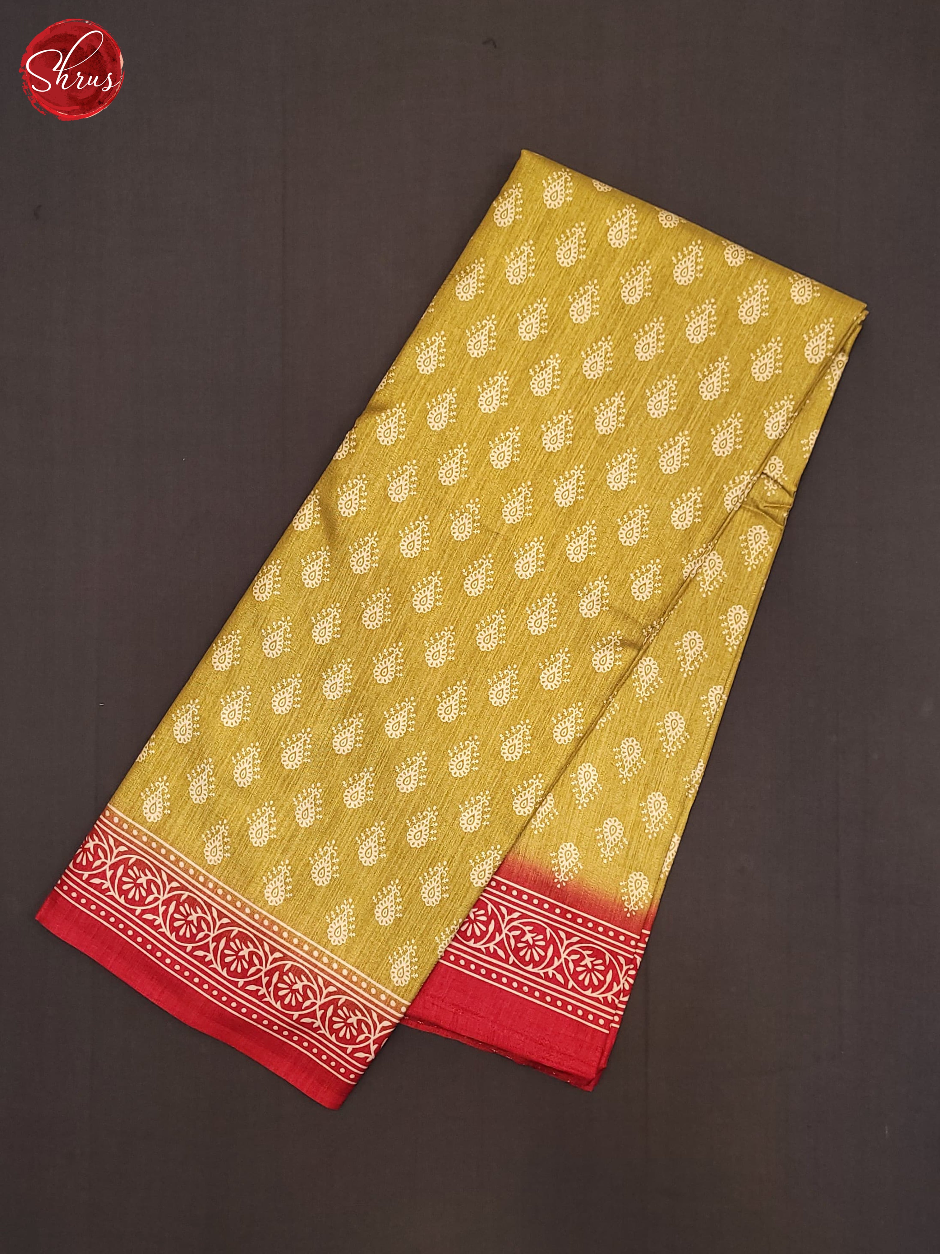 Green & Red - Semi Crepe Saree - Shop on ShrusEternity.com