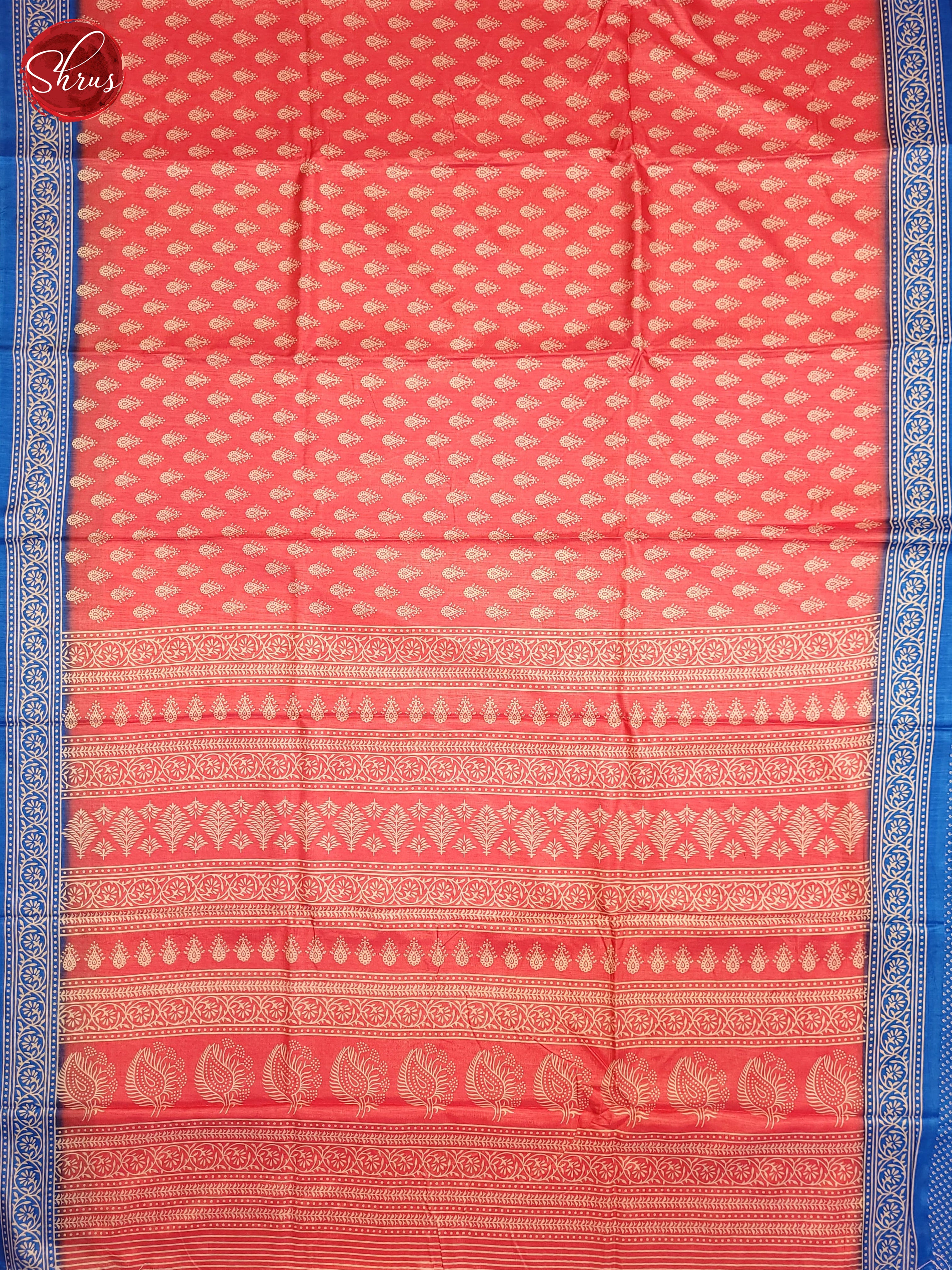 Pink & Blue - Semi Crepe Saree - Shop on ShrusEternity.com