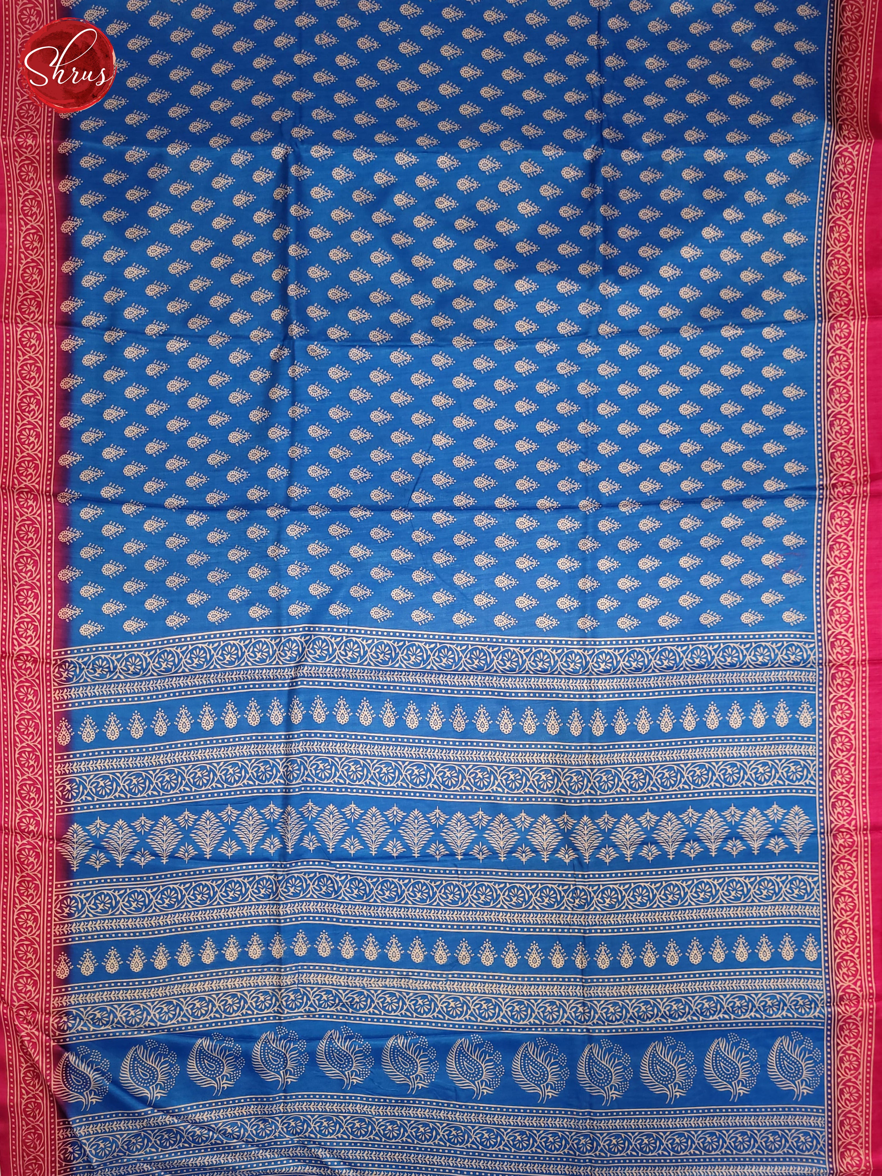 Blue & Pink- Semi Crepe Saree - Shop on ShrusEternity.com