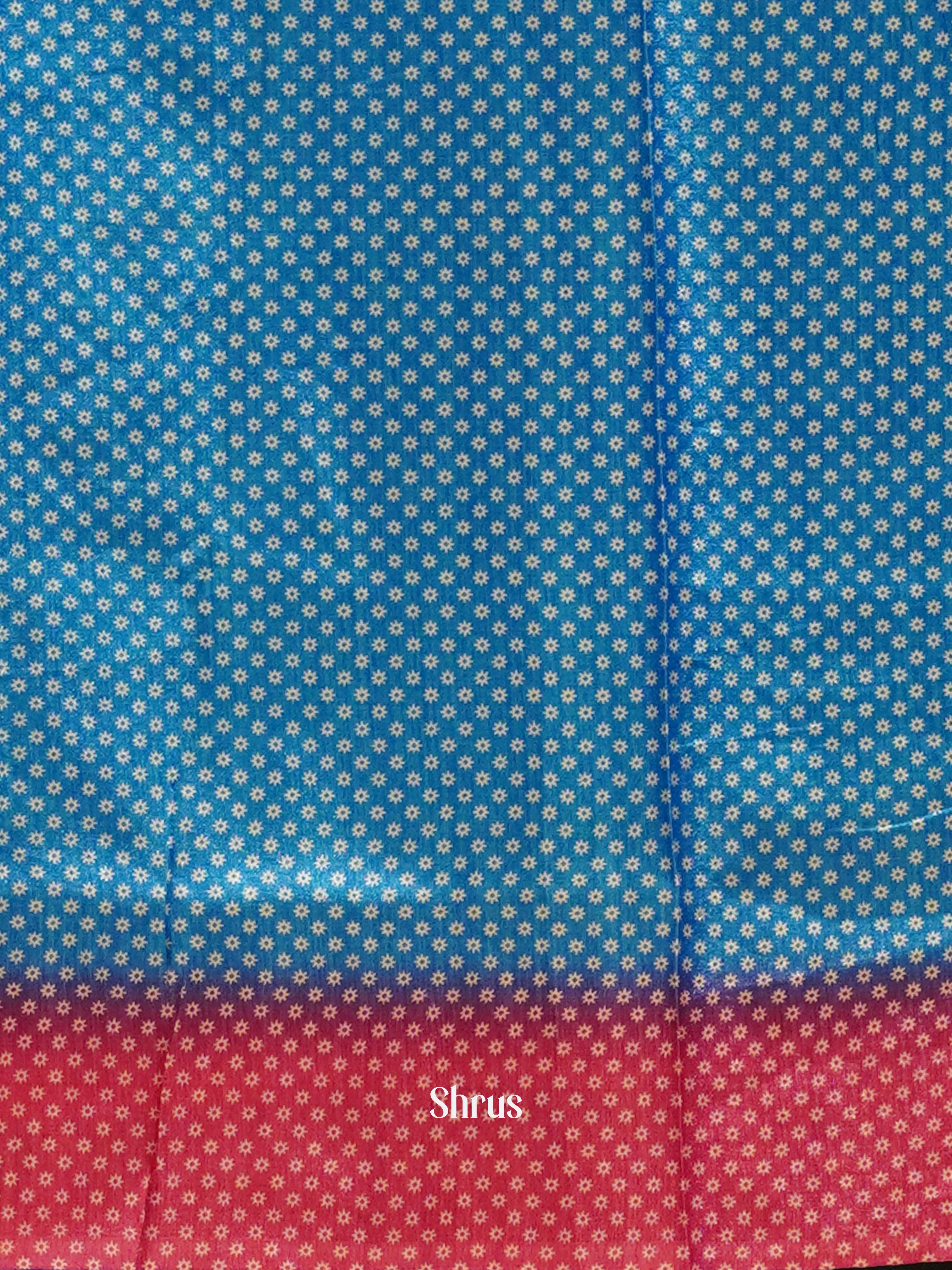 Blue & Pink- Semi Crepe Saree - Shop on ShrusEternity.com