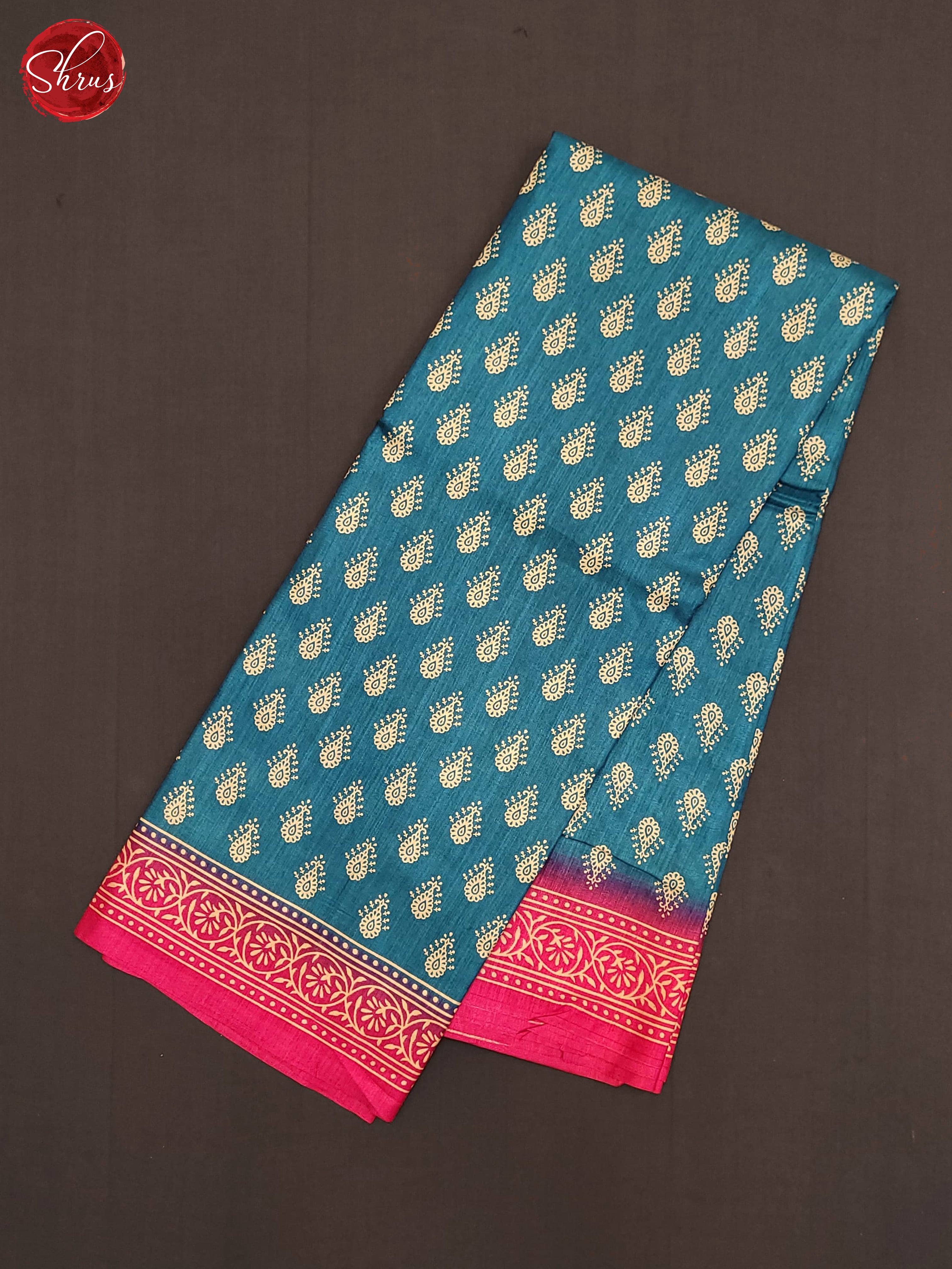 Blue & Pink - Semi Crepe Saree - Shop on ShrusEternity.com