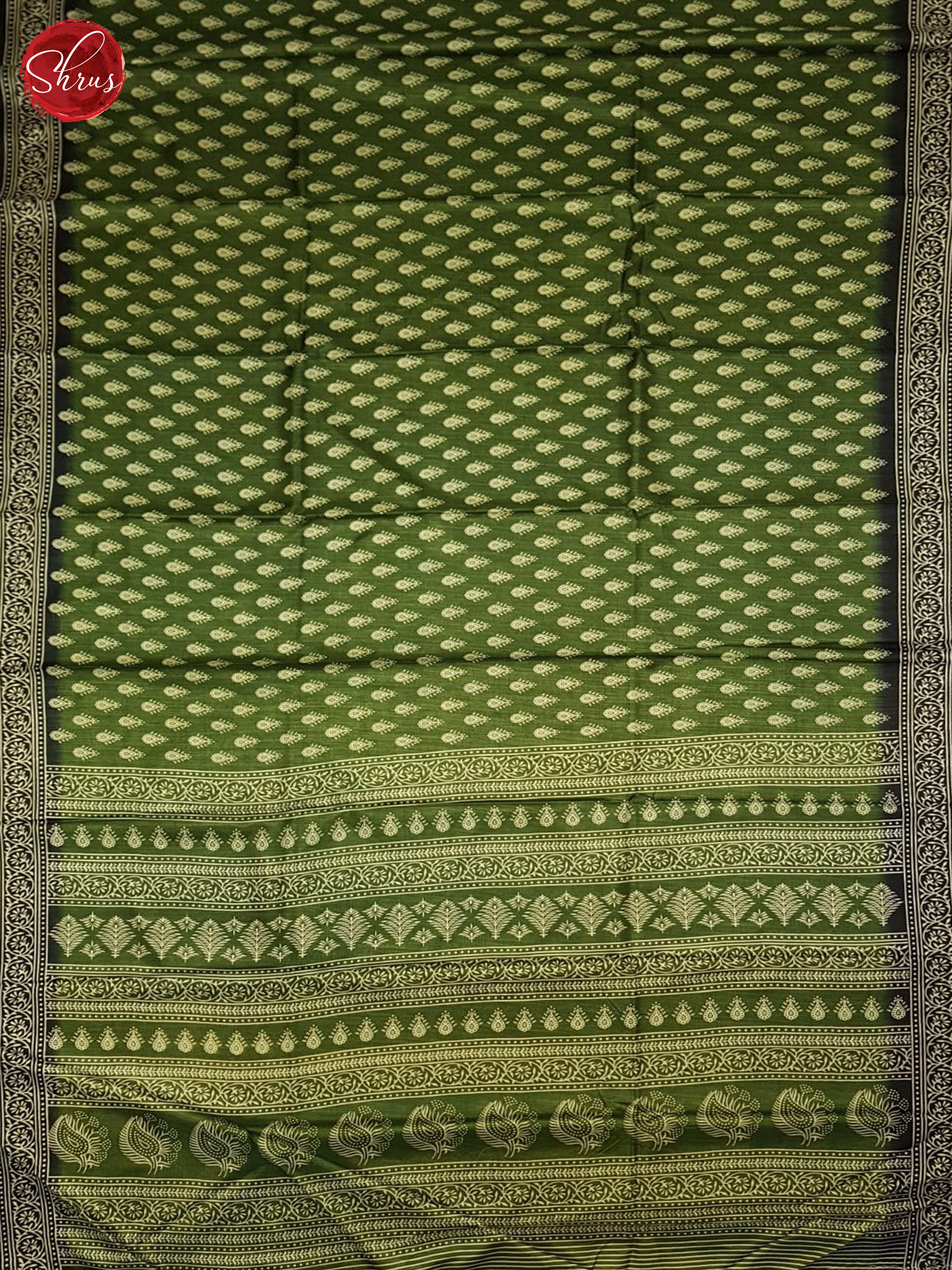 Green & Black - Semi crepe Saree - Shop on ShrusEternity.com