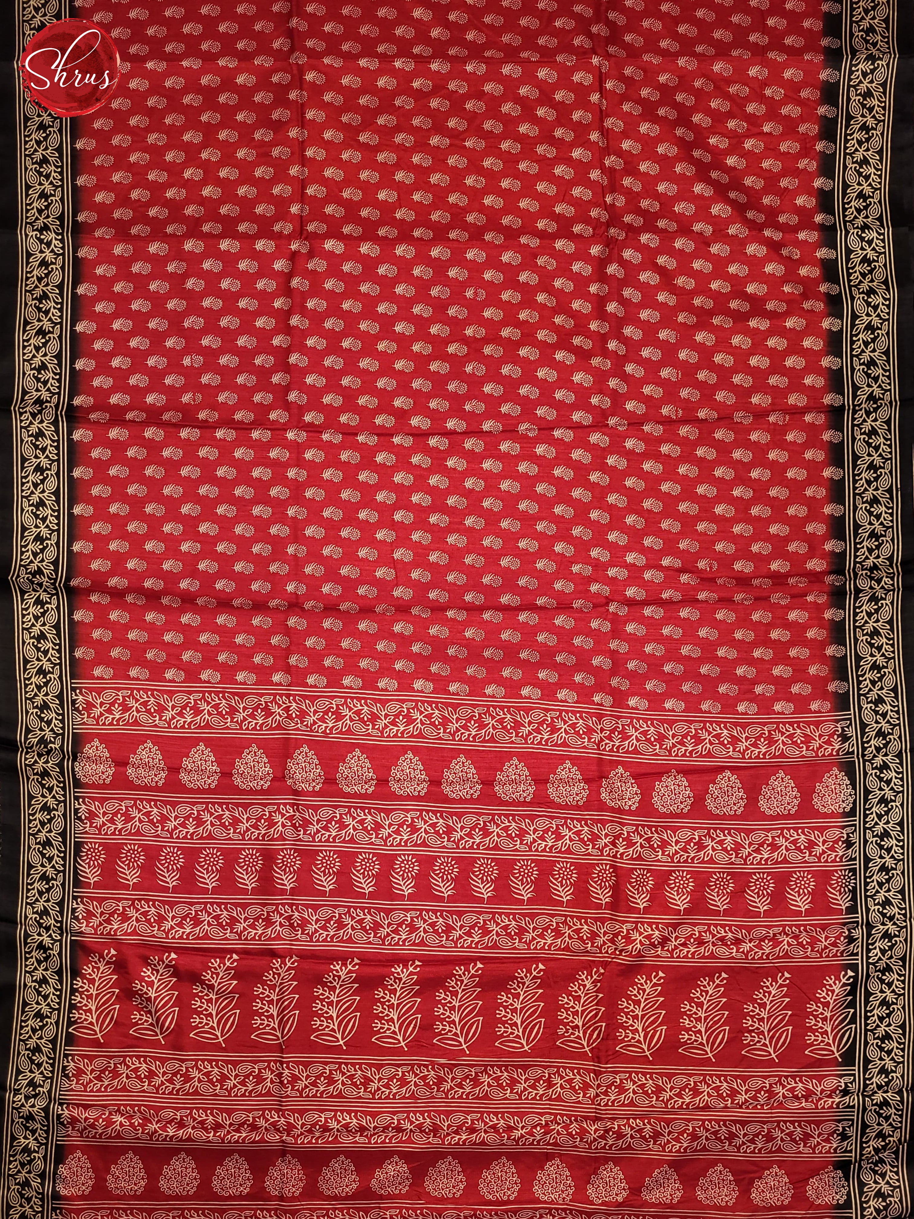 Red & Black - Semi Crepe Saree - Shop on ShrusEternity.com