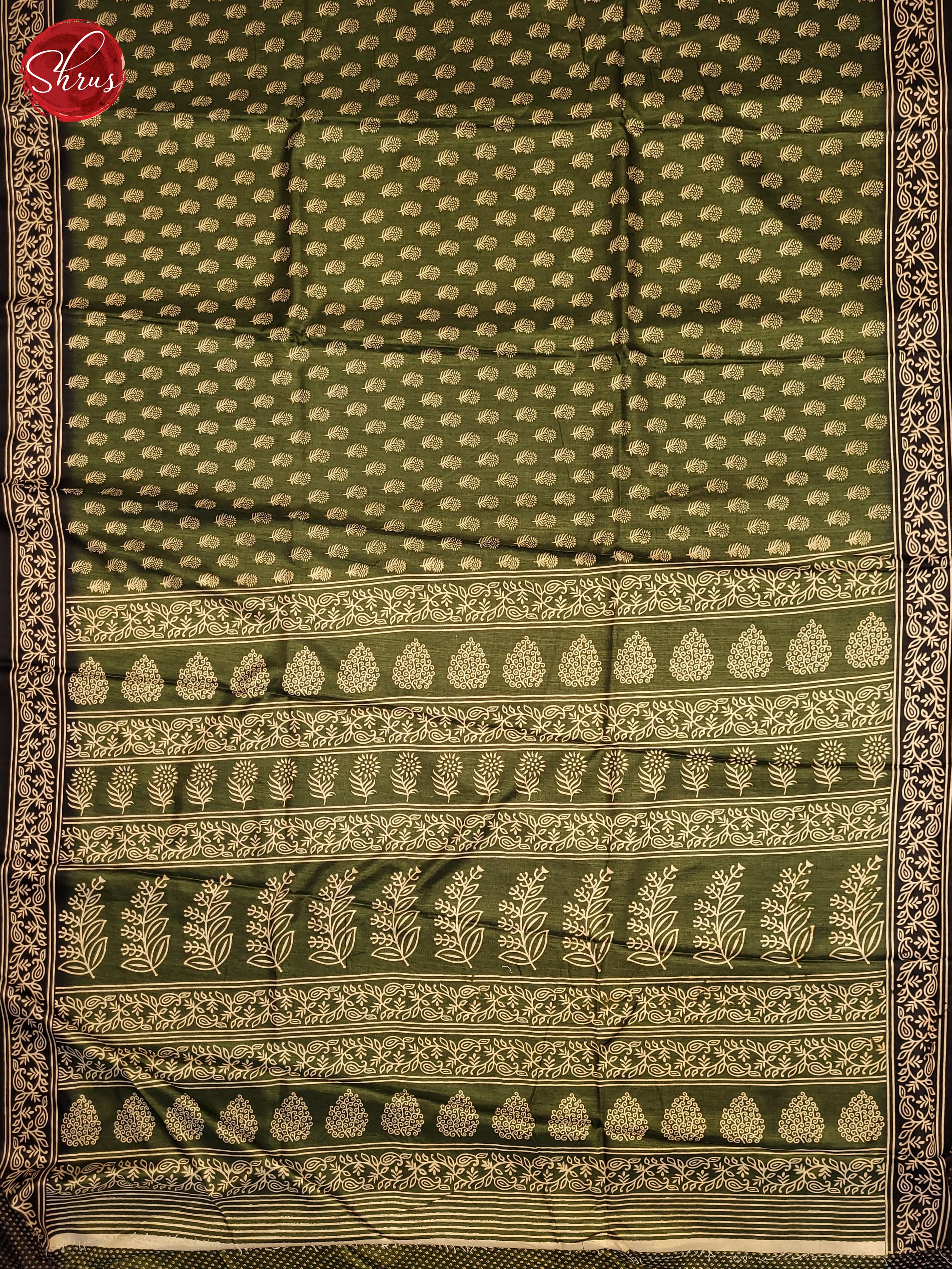 Green & Black - Semi Crepe Saree - Shop on ShrusEternity.com