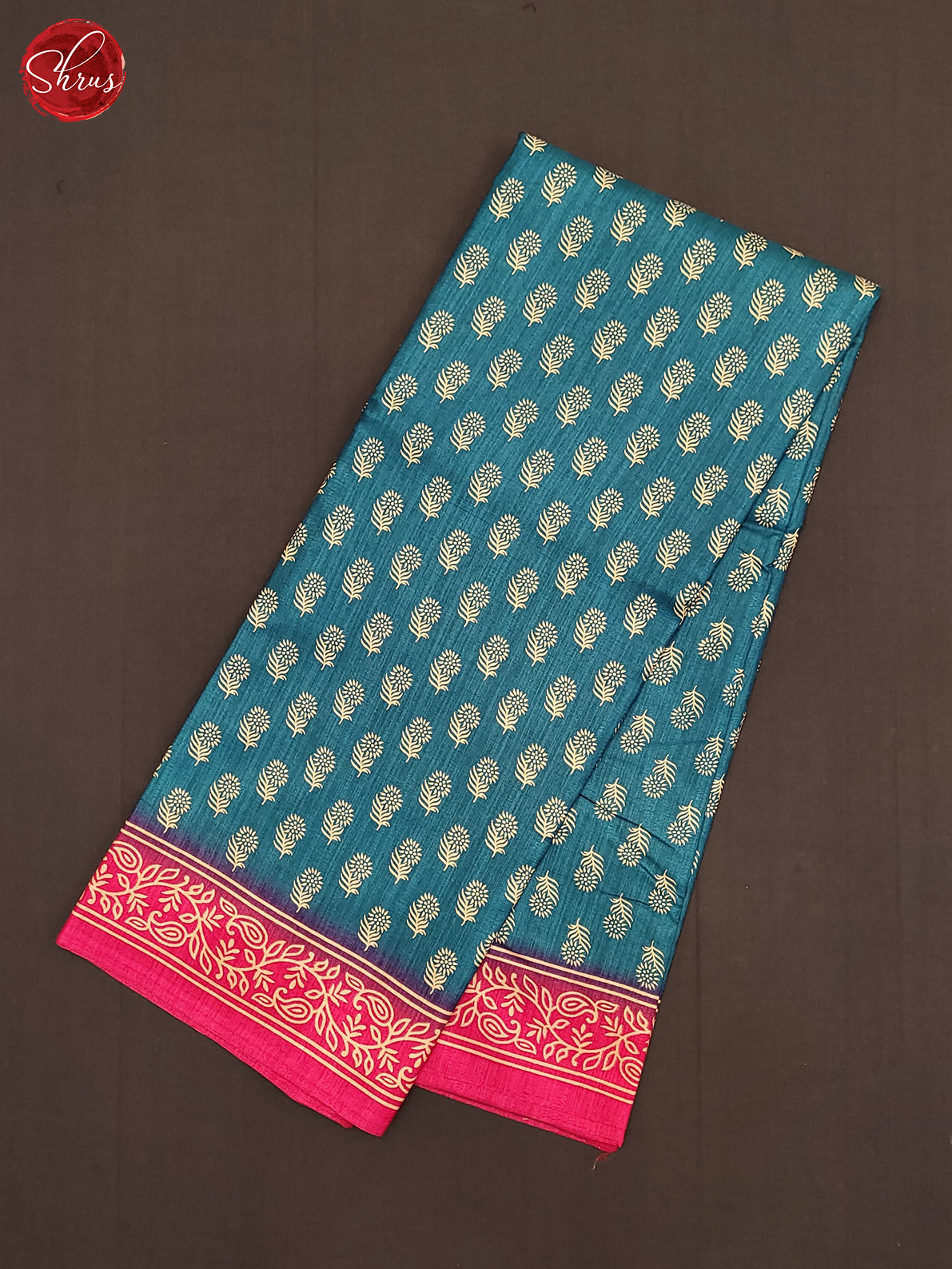 Blue & Pink - Semi Crepe Saree - Shop on ShrusEternity.com