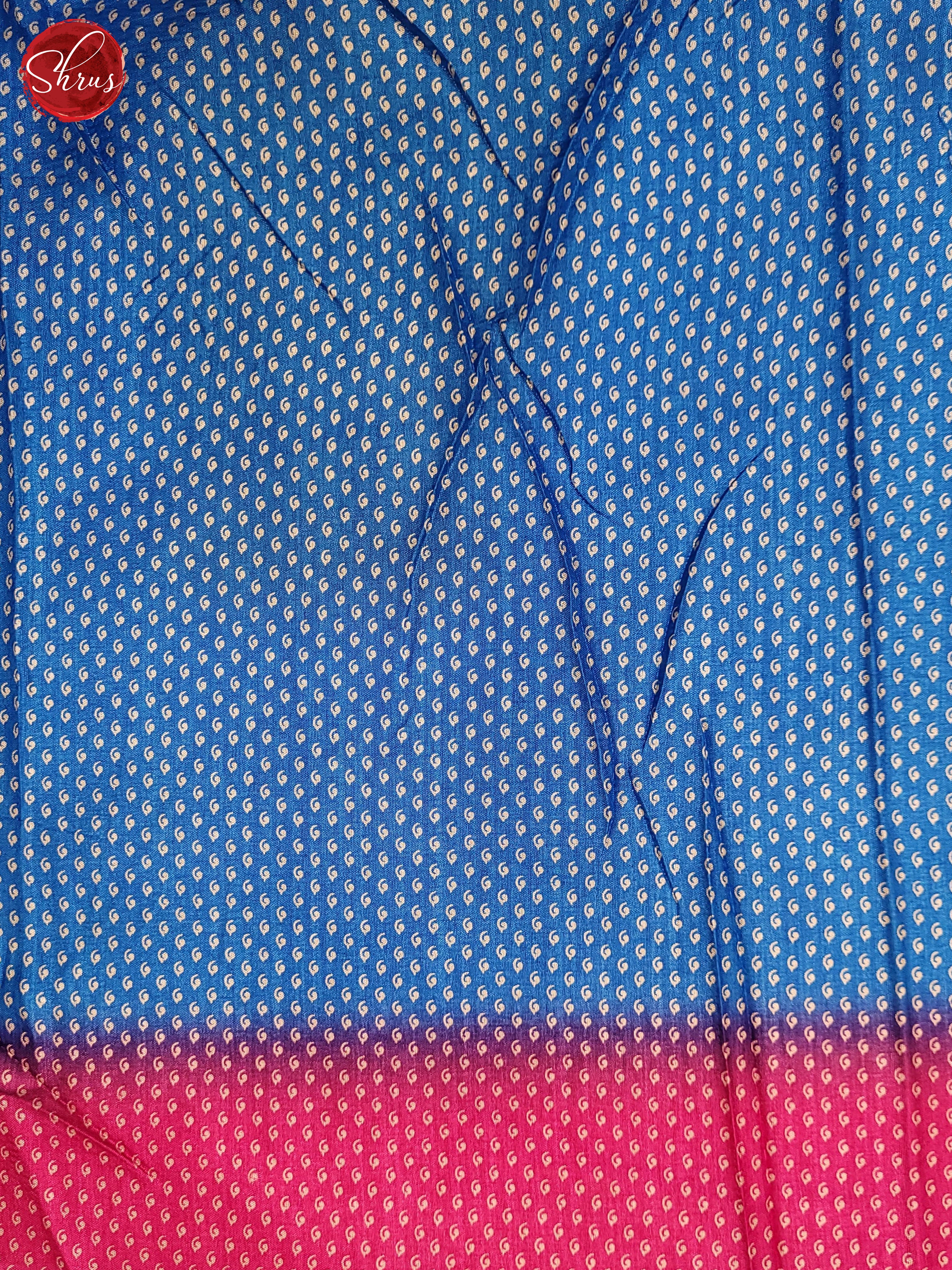 Blue & Pink - Semi Crepe Saree - Shop on ShrusEternity.com