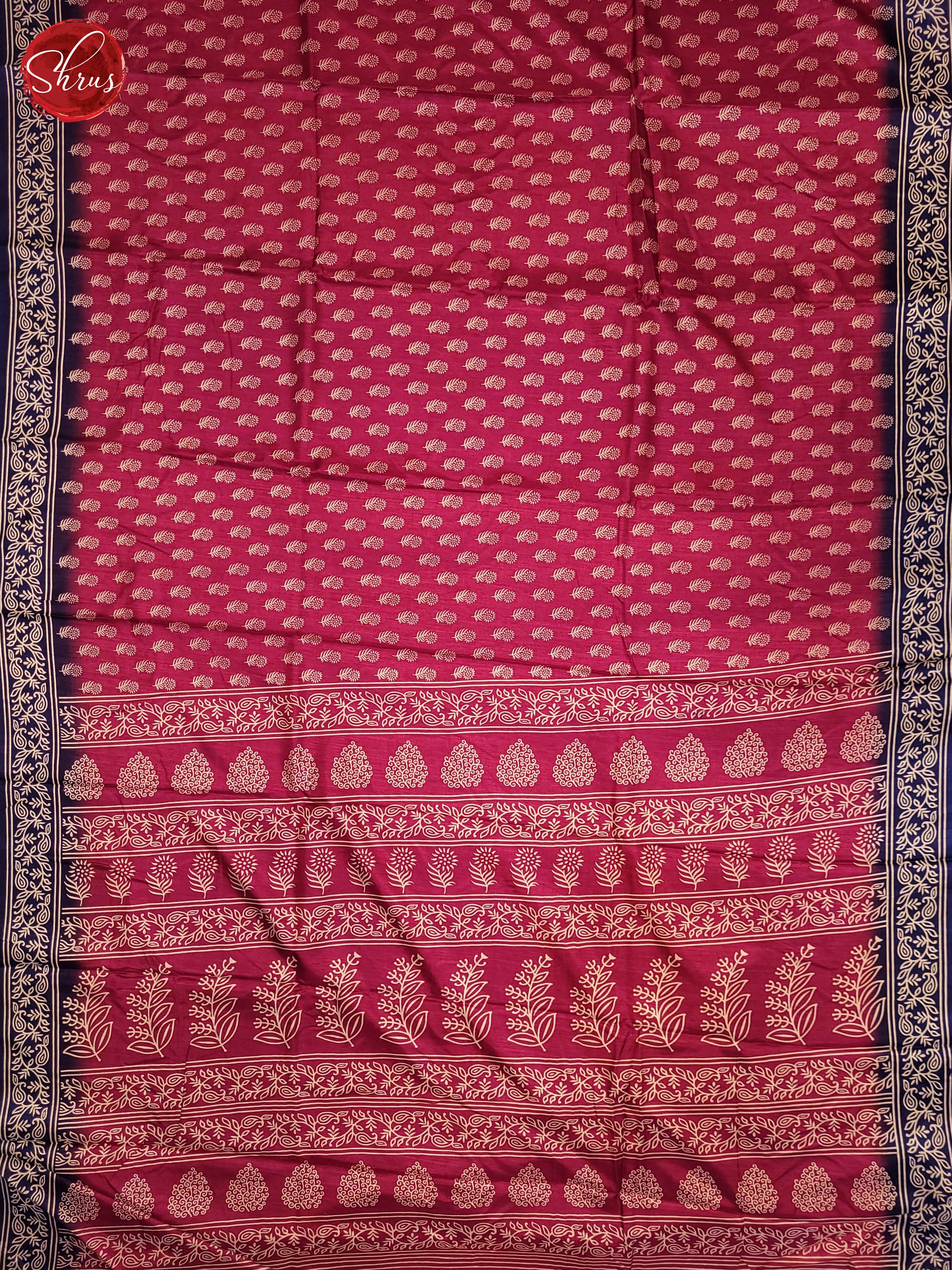 Pink & Blue - Semi Crepe Saree - Shop on ShrusEternity.com
