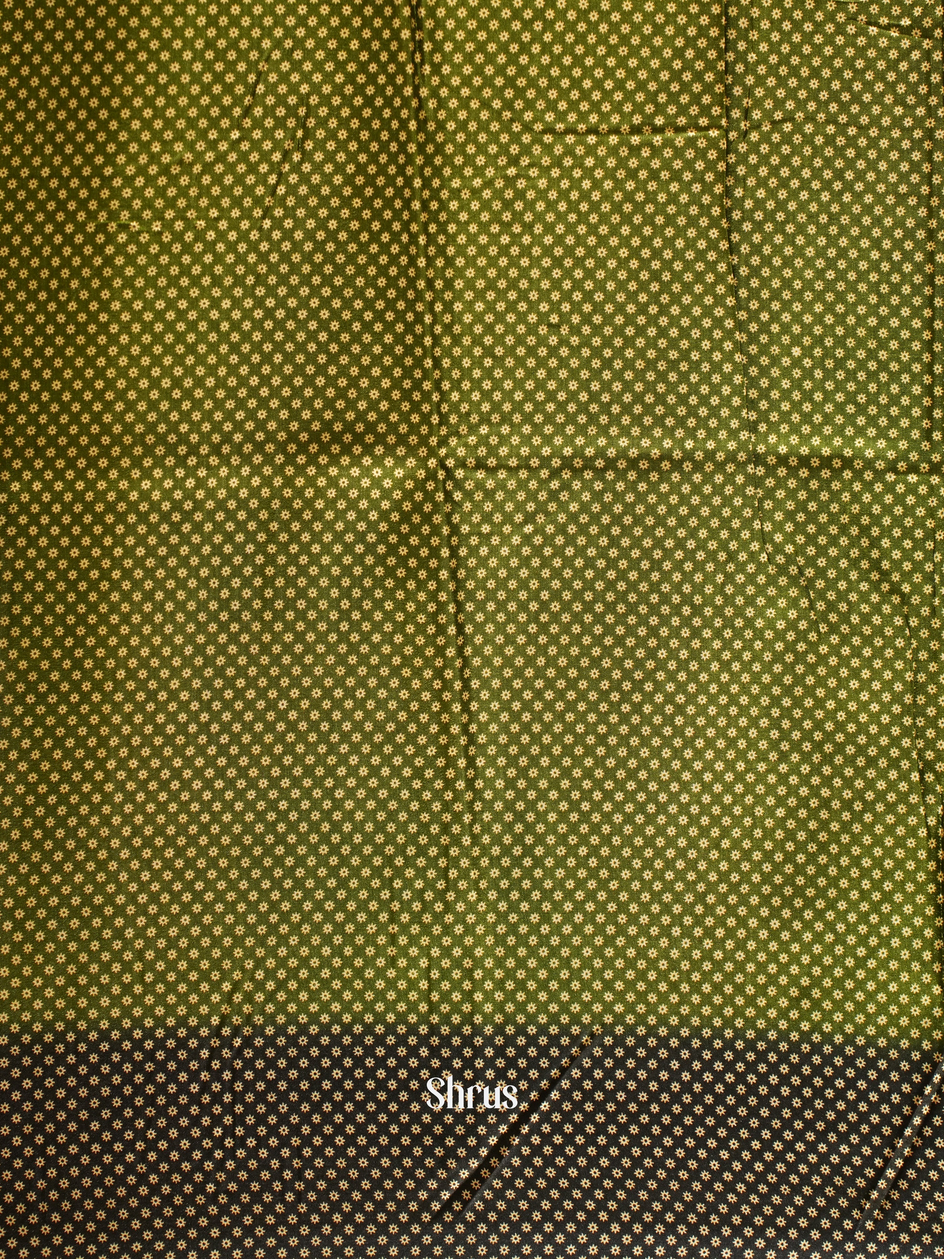 Green & Black- Semi Crepe Saree - Shop on ShrusEternity.com