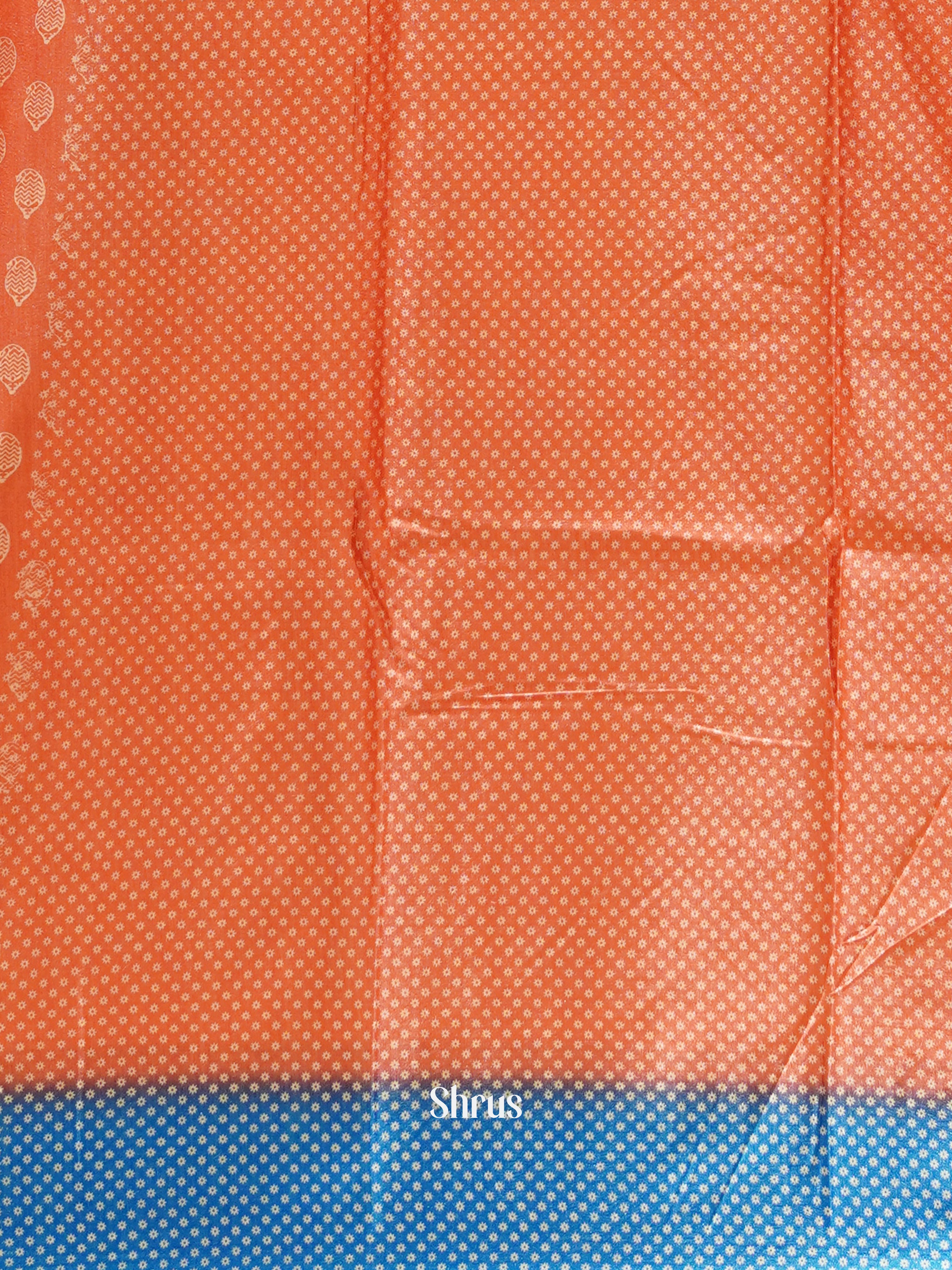 Pink & Blue - Semi Crepe Saree - Shop on ShrusEternity.com