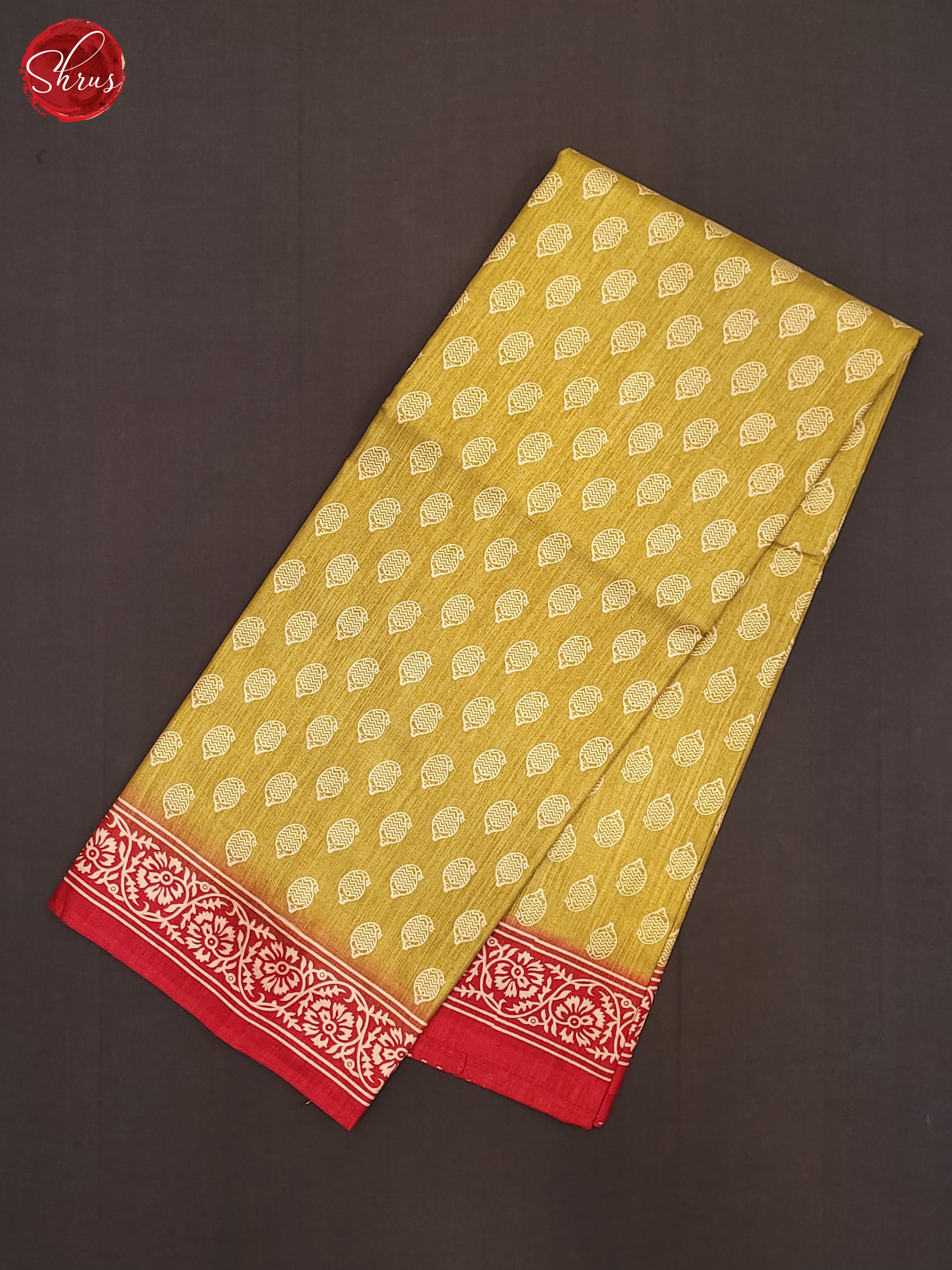 Green & Red - Semi Crepe Saree - Shop on ShrusEternity.com