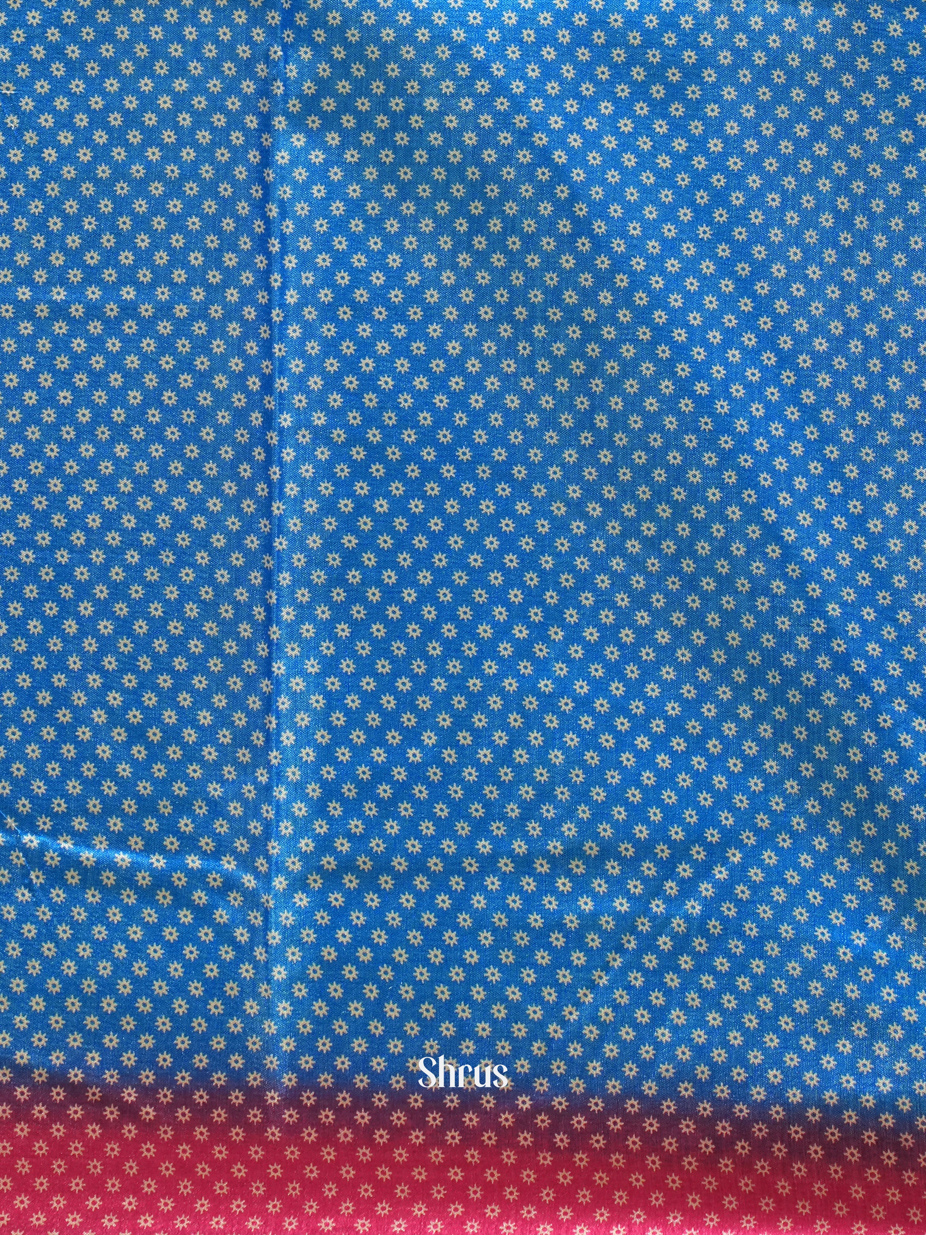 Blue & Pink - Semi Crepe Saree - Shop on ShrusEternity.com