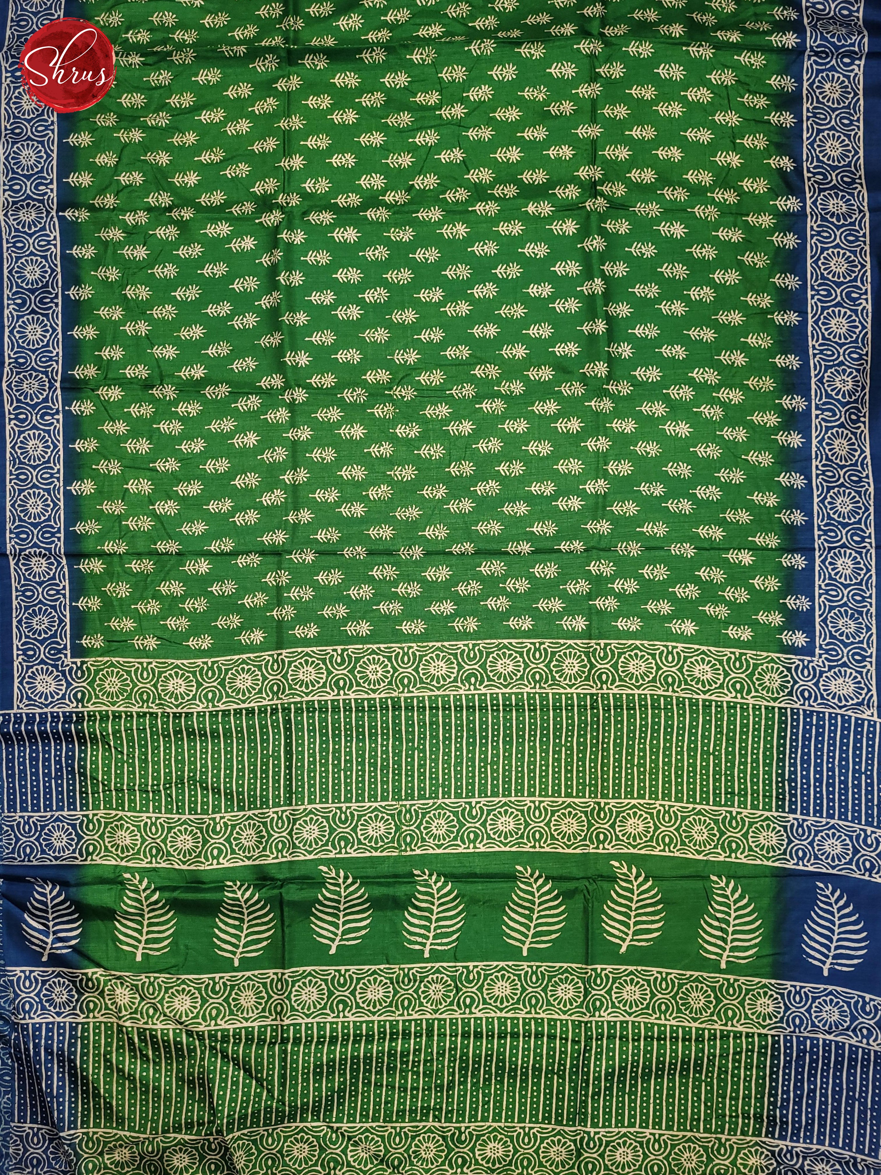 Green & Blue- Semi Matka Saree - Shop on ShrusEternity.com