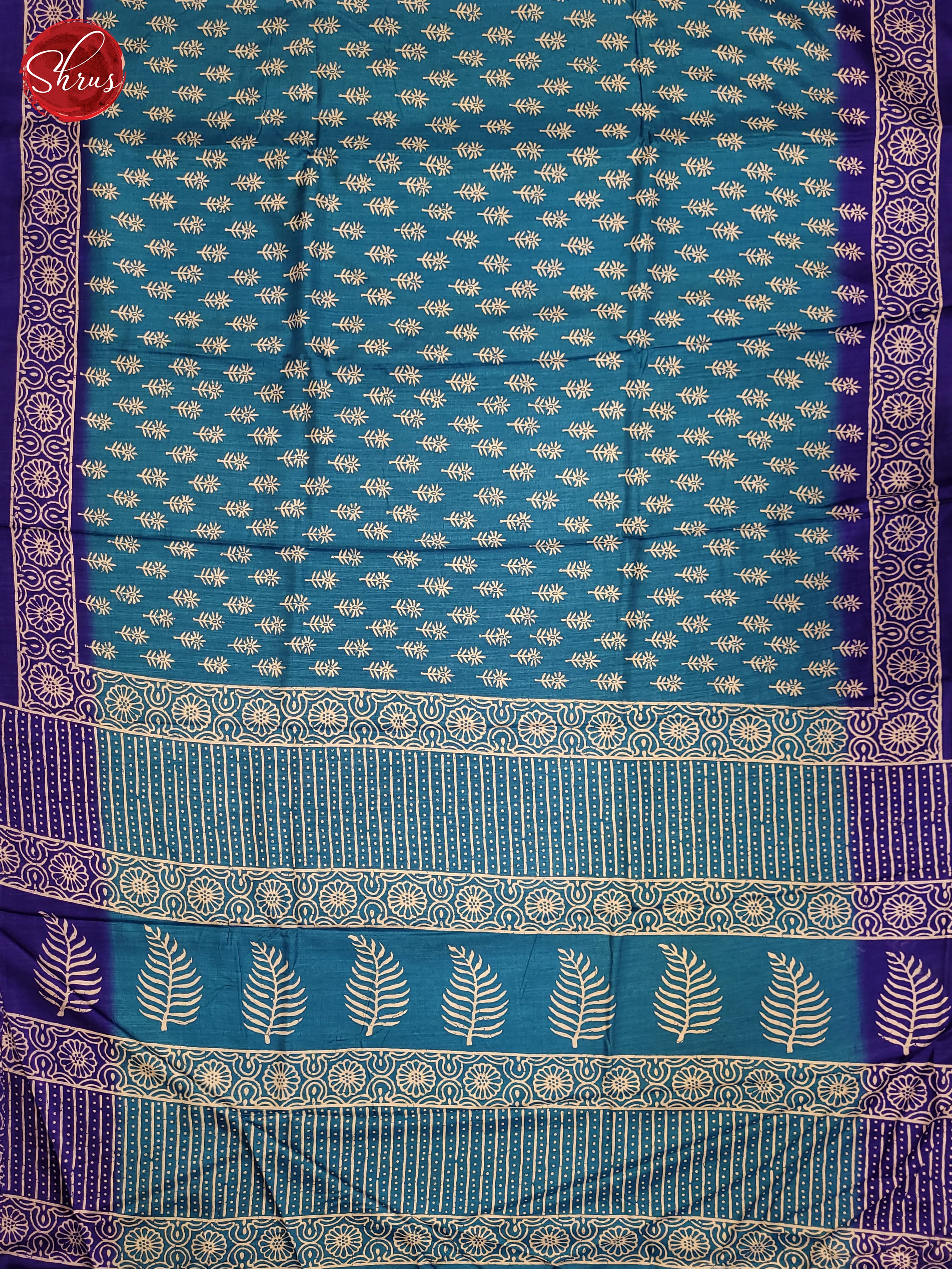 Teal & Blue - Semi Matka Saree - Shop on ShrusEternity.com