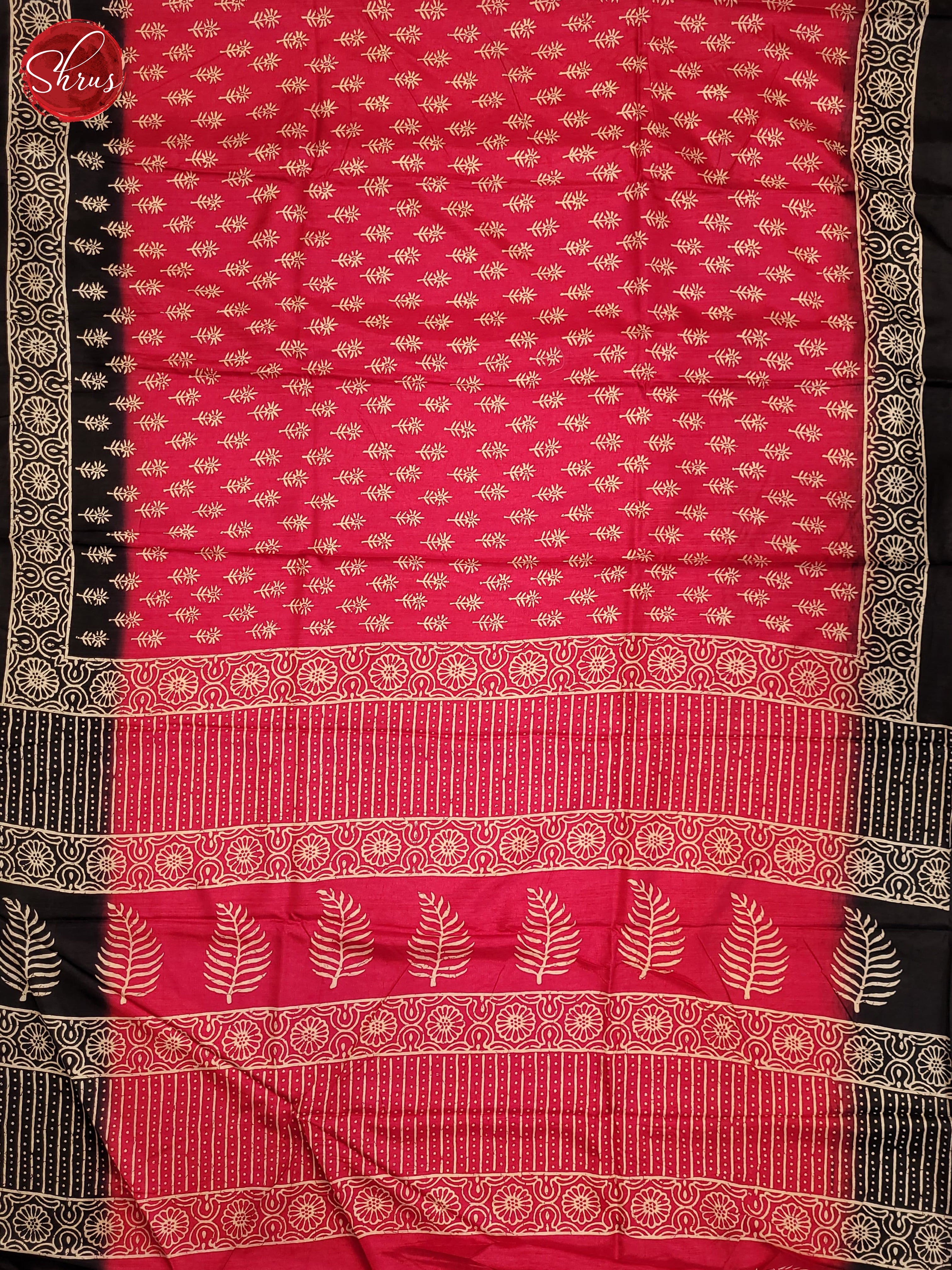 Pink & Black - Semi Matka Saree - Shop on ShrusEternity.com