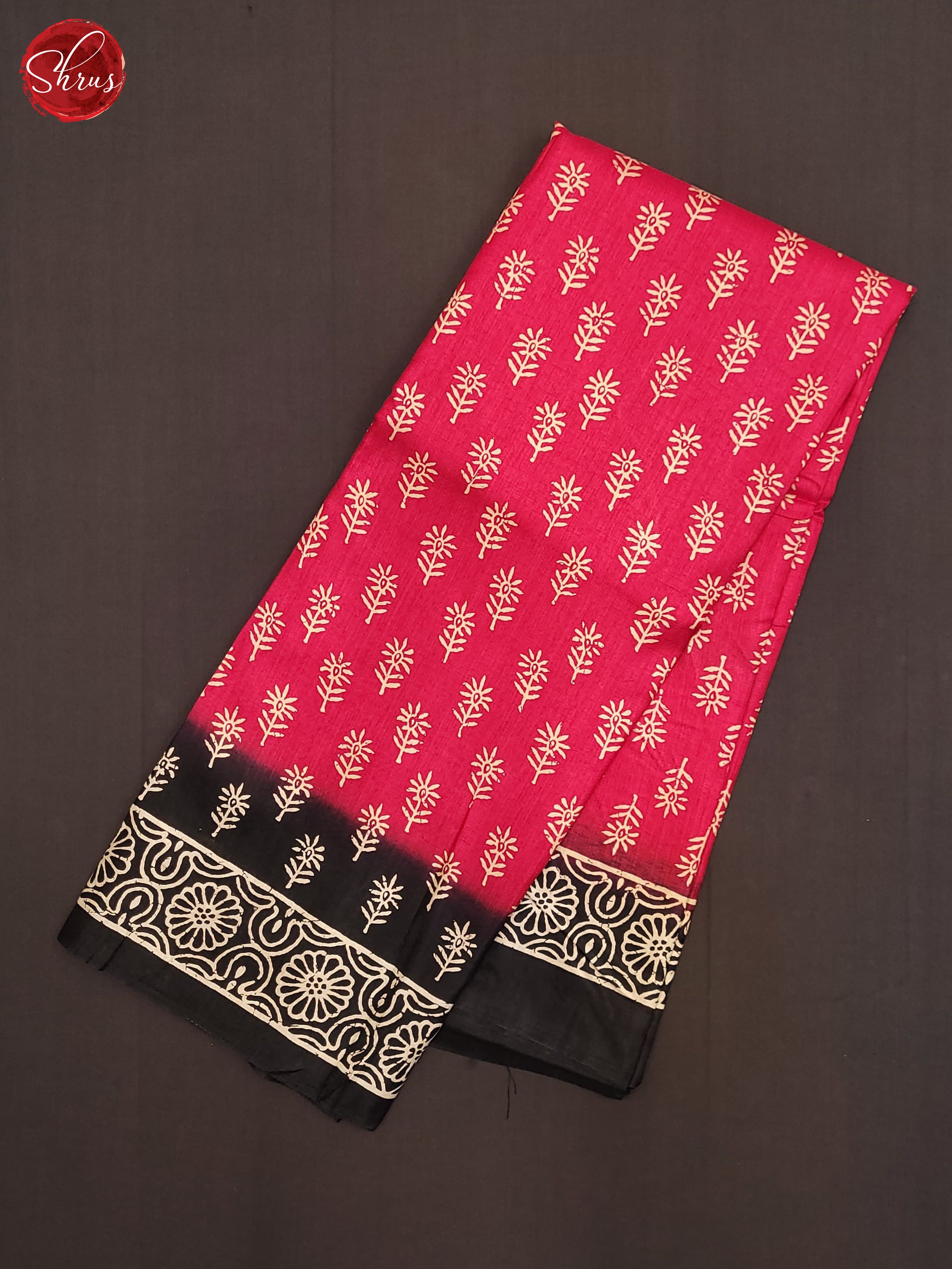 Pink & Black - Semi Matka Saree - Shop on ShrusEternity.com