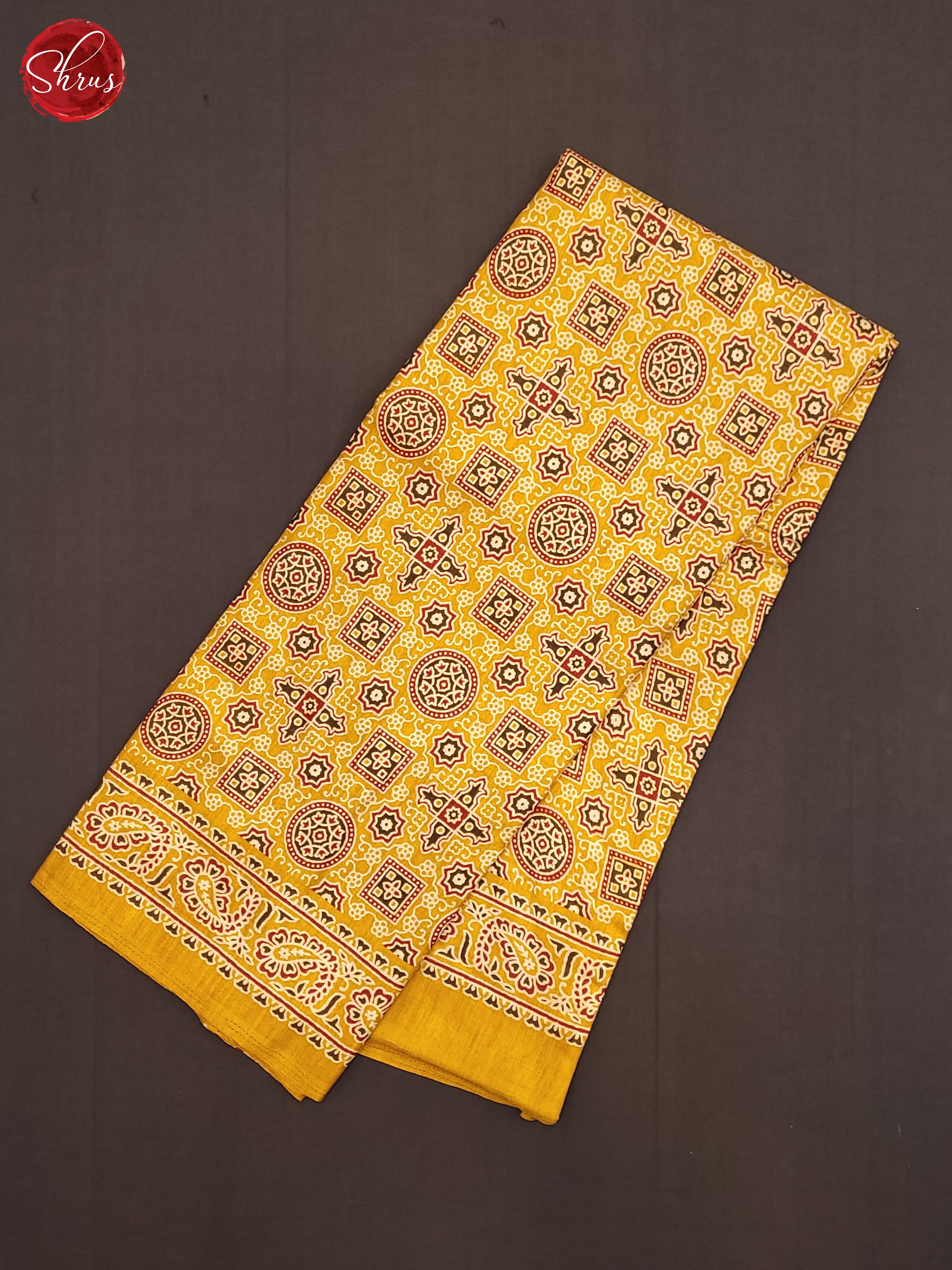 Yellow(Single Tone)- Semi Matka Saree - Shop on ShrusEternity.com