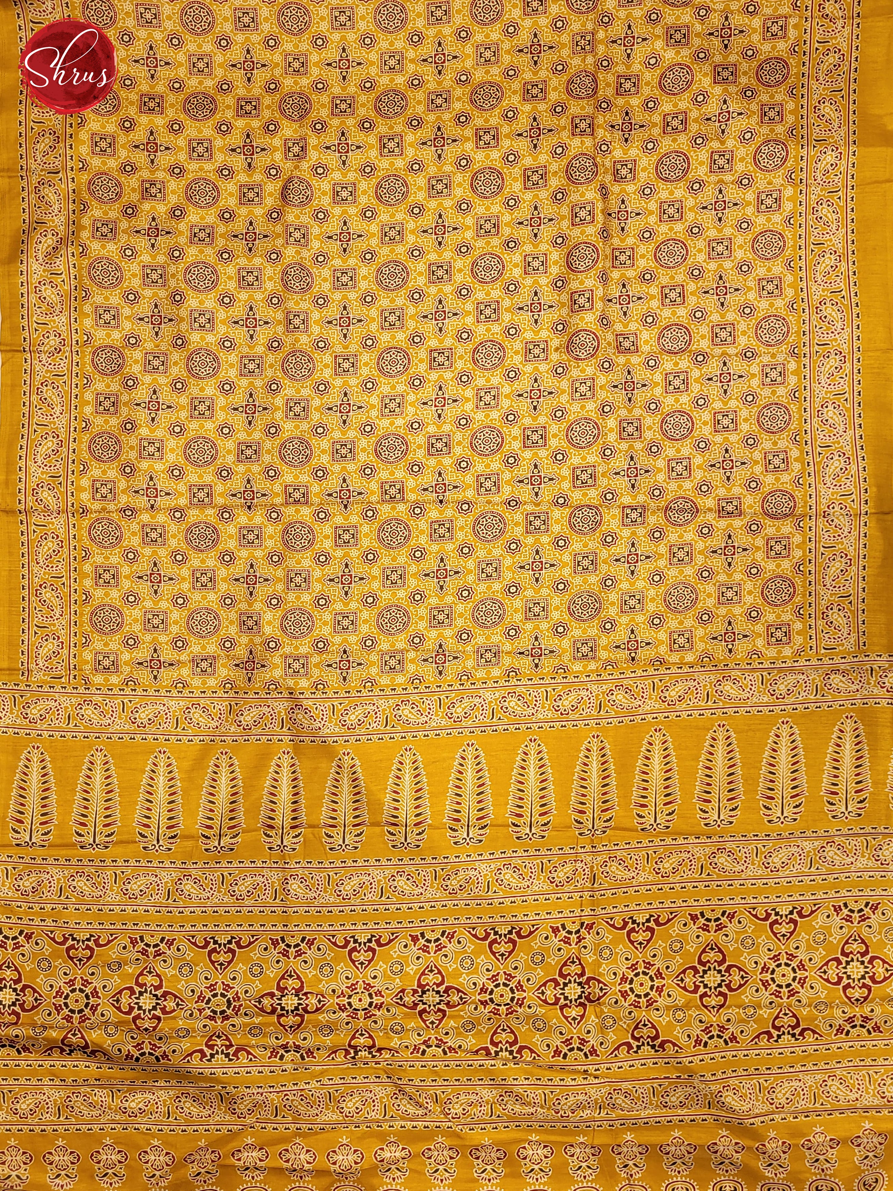 Yellow(Single Tone)- Semi Matka Saree - Shop on ShrusEternity.com