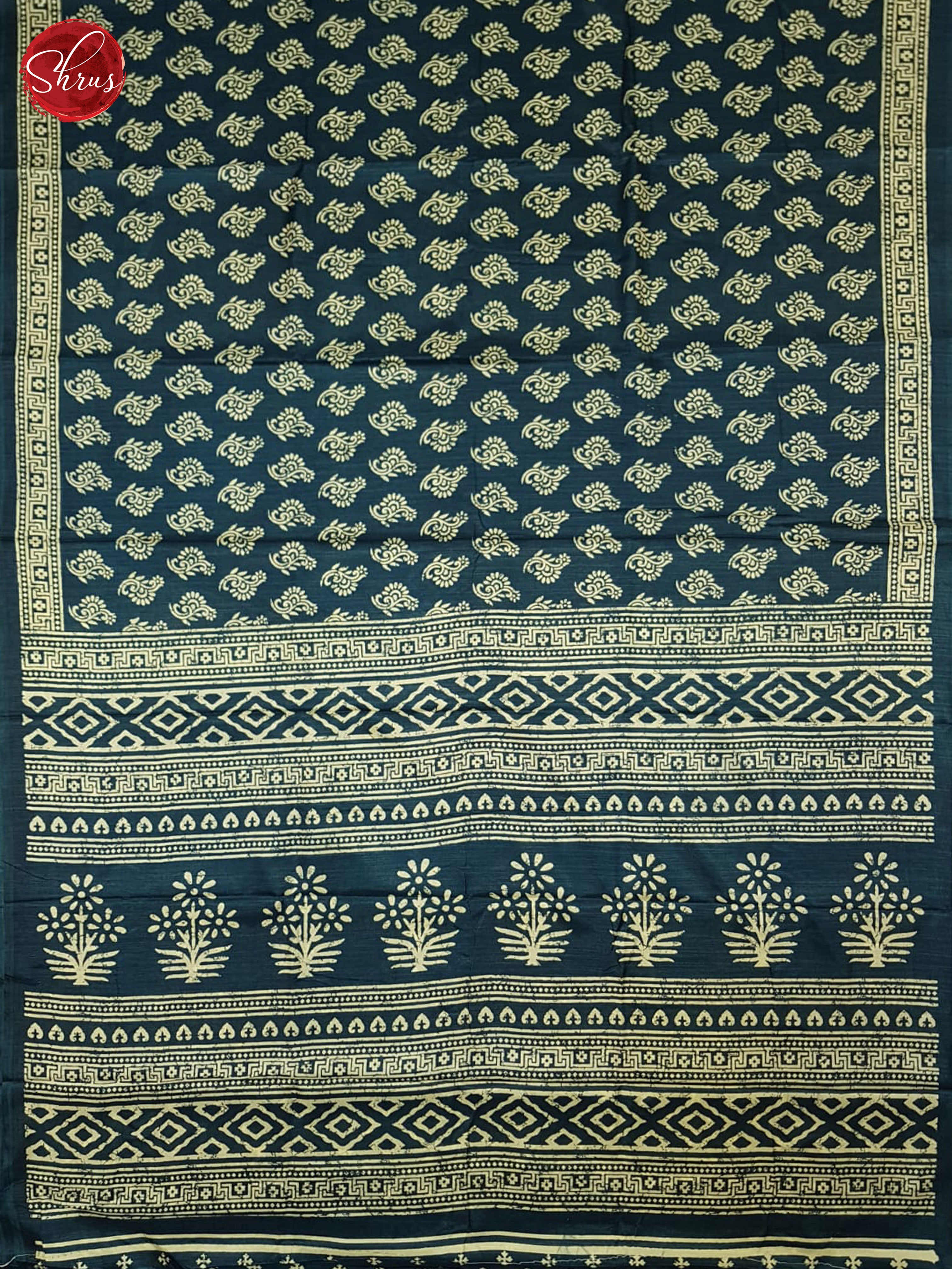 Blue(Single Tone)- Semi Matka Saree - Shop on ShrusEternity.com