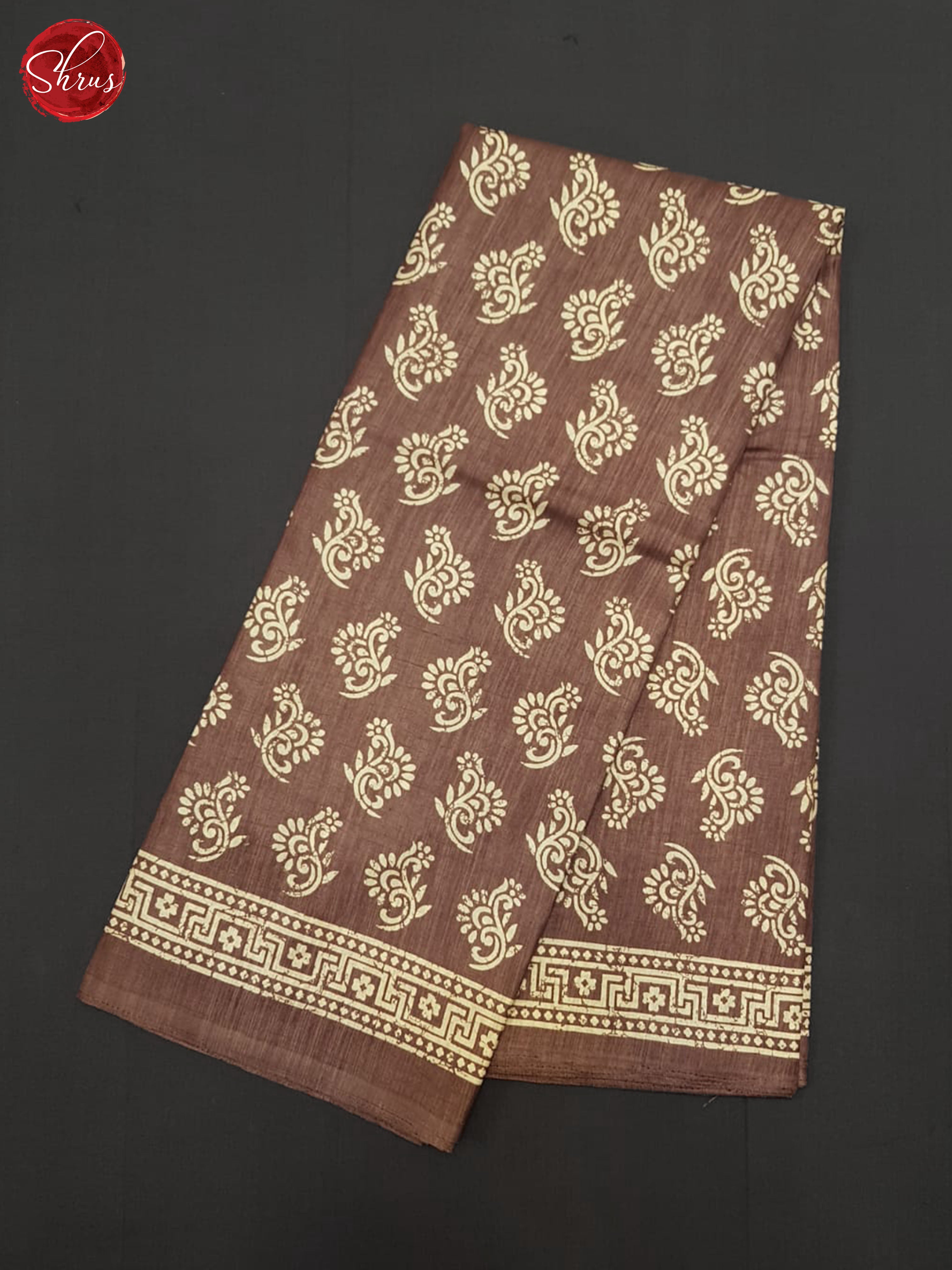 Brown(Single Tone) -Semi Matka Saree - Shop on ShrusEternity.com